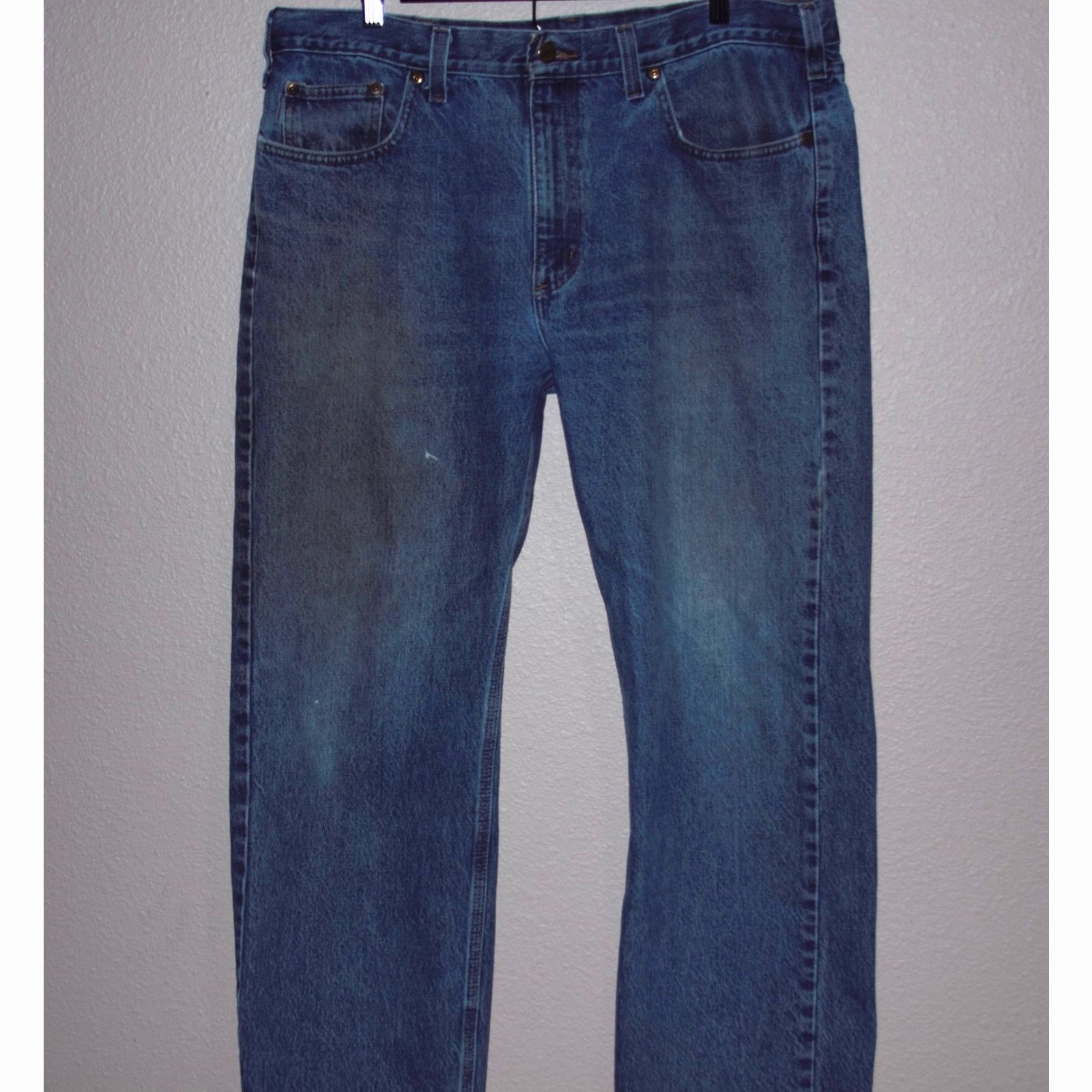 Carhartt Carhartt B480 Traditional Fit Jeans 38x32 Blue Workwear Size US 38 / EU 54 - 1 Thumbnail