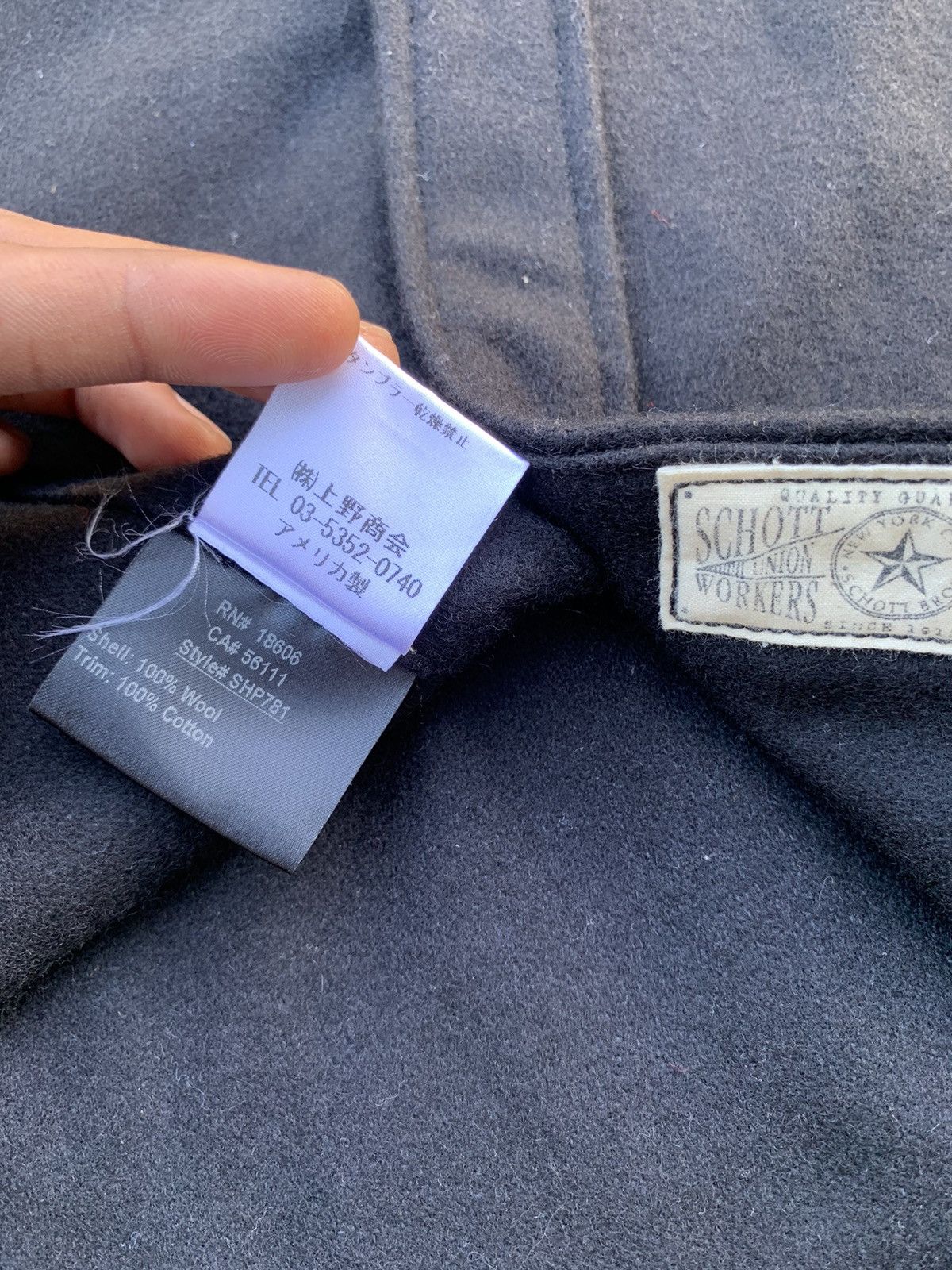 Other × Schott × Vintage Schott Bros Perfecto Wool Black Work shirt Size US M / EU 48-50 / 2 - 6 Thumbnail