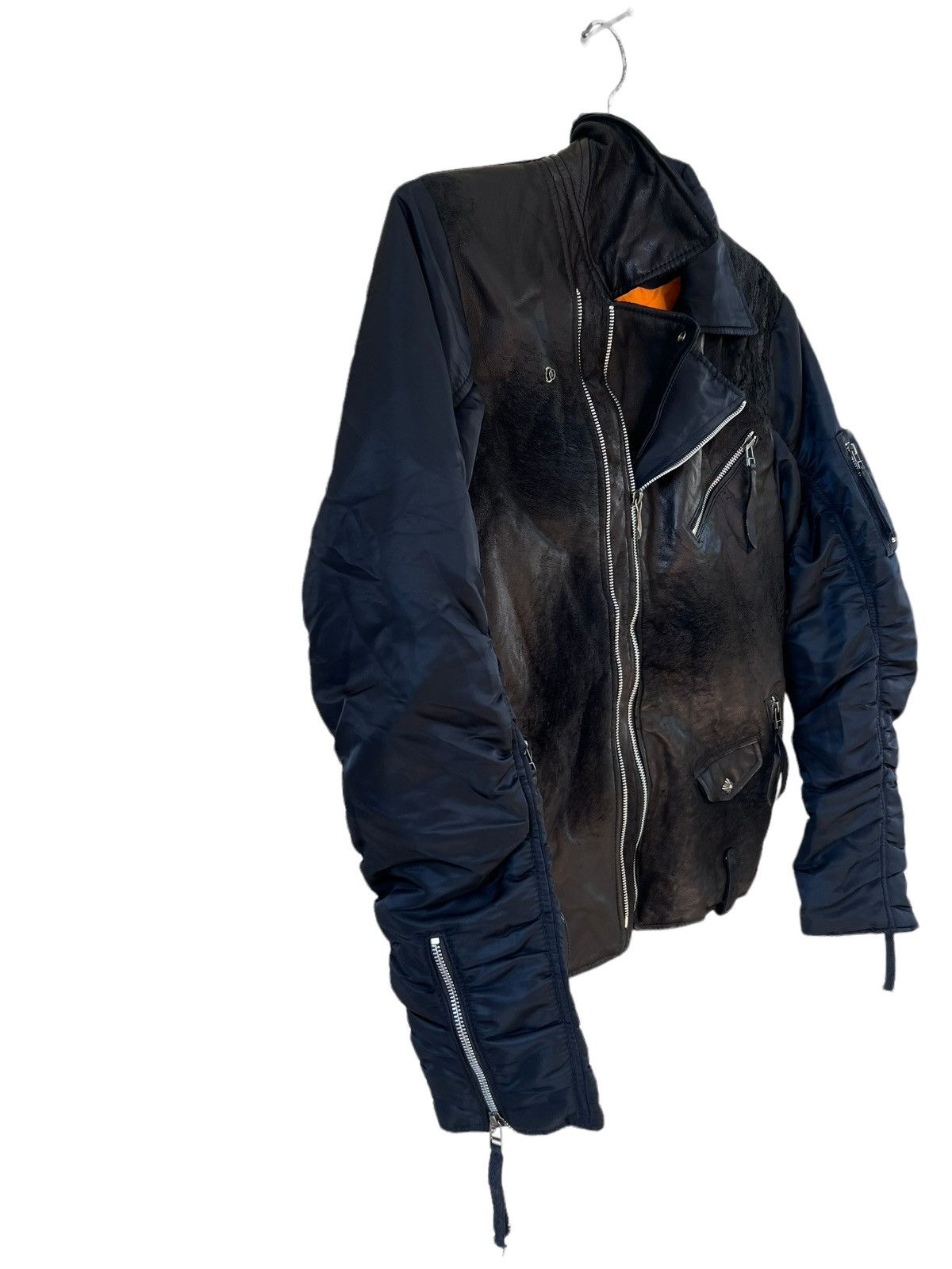 14th Addiction 14th Addiction Distress Sheep skin Hybrid Leather Jacket Size US M / EU 48-50 / 2 - 9 Thumbnail