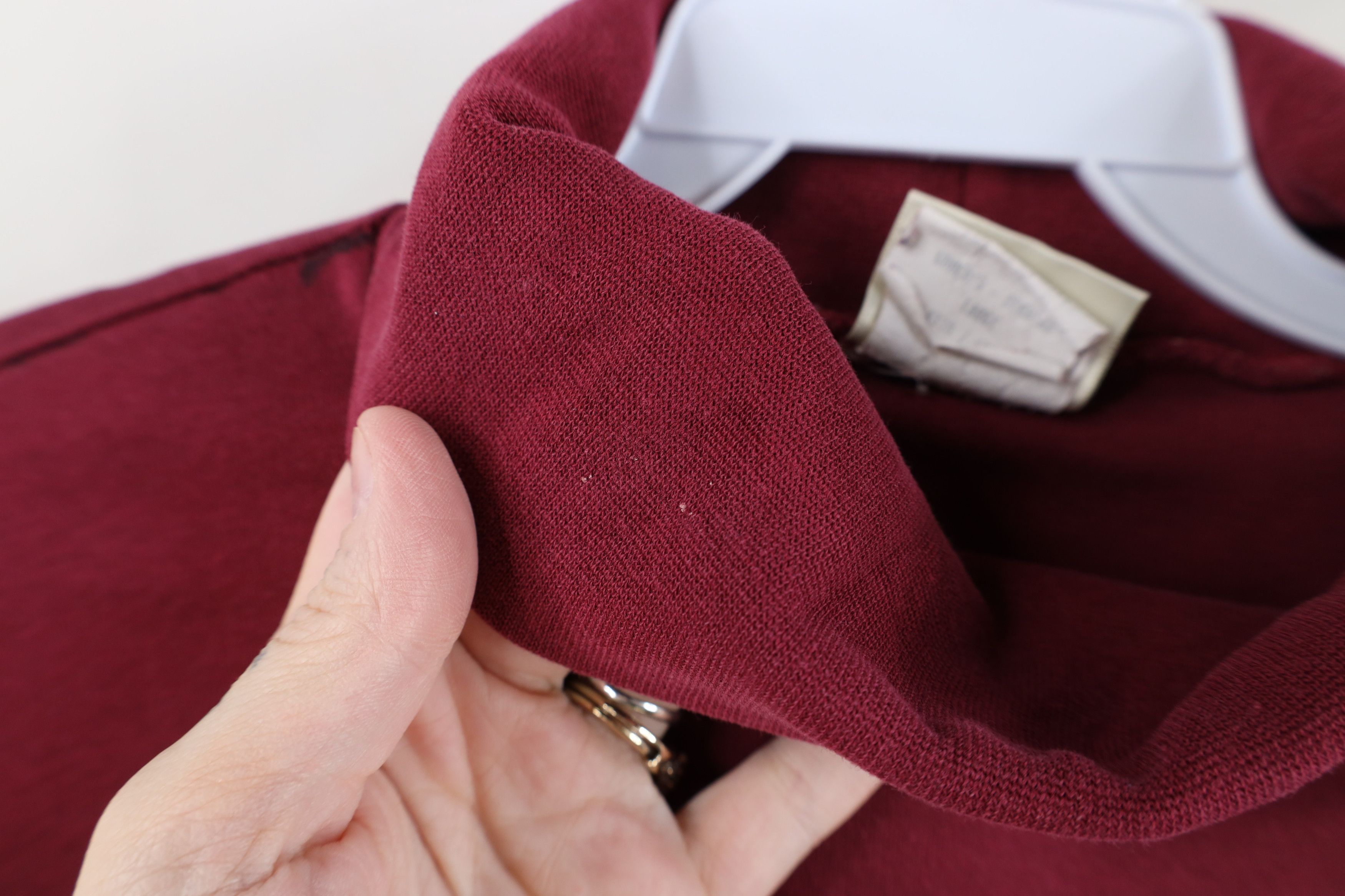 L.L. Bean Vintage 90s LL Bean Blank Turtleneck T-Shirt Maroon USA Size L / US 10 / IT 46 - 5 Thumbnail
