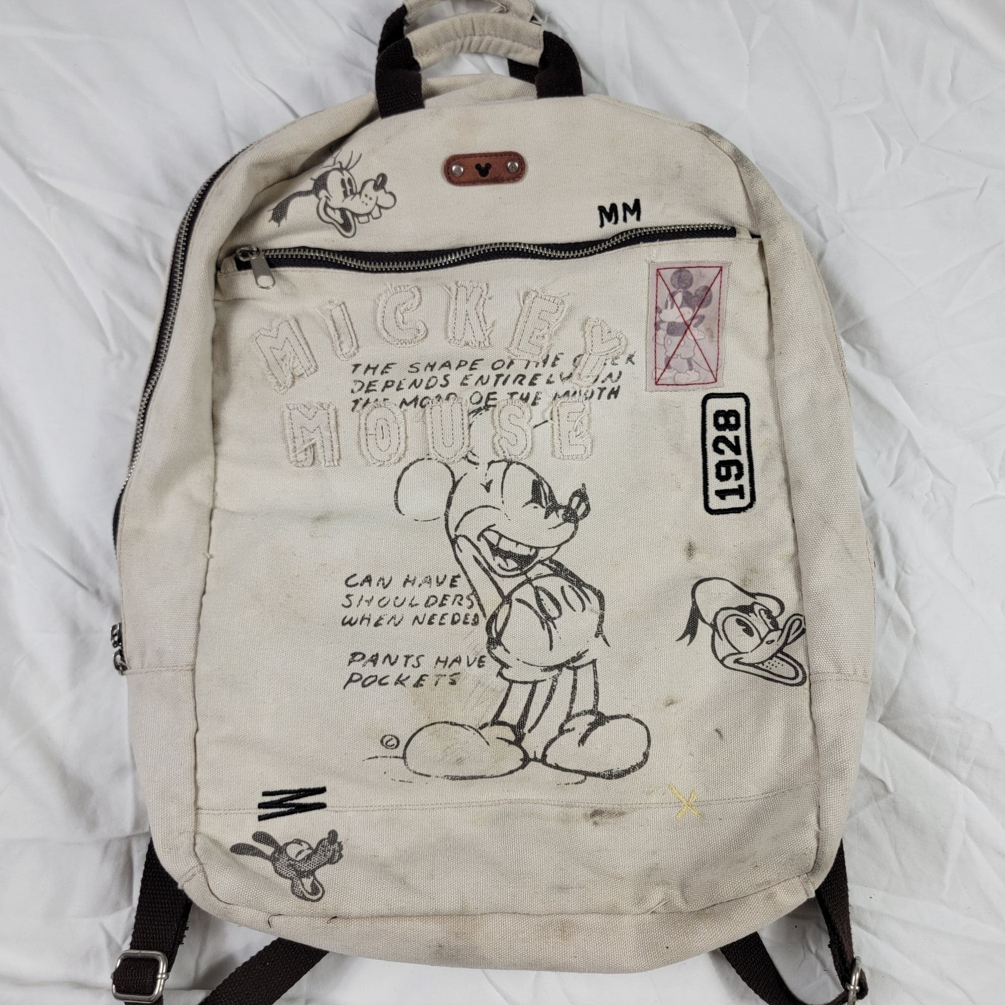 Disney Disney Mickey Mouse Adults White Backpack Casual Outdoors Th Size ONE SIZE - 1 Thumbnail