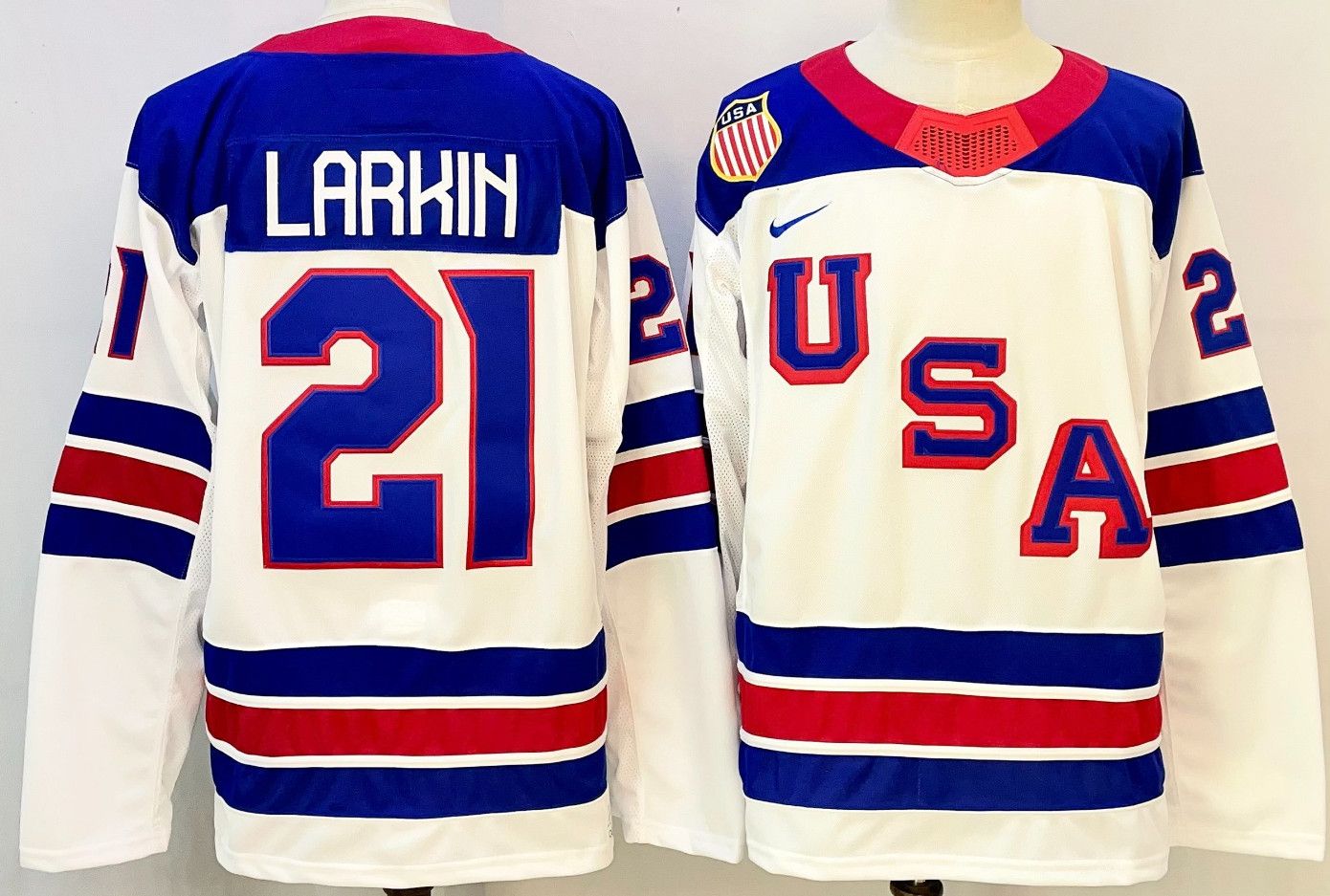 Other Men's USA Hockey #21 LARKIN Jersey White Size US S / EU 44-46 / 1 - 1 Thumbnail