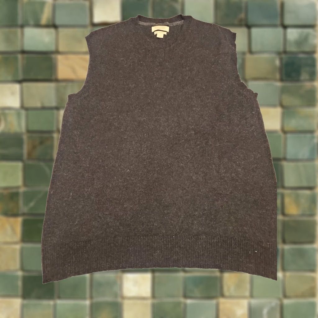 Banana Republic Banana Republic Vest Mens L Dark Gray Angora Cashmere Cotton Knit V-Neck Sleeveless Regular Fit Wool Blend Luxury Size US L / EU 52-54 / 3 - 1 Thumbnail