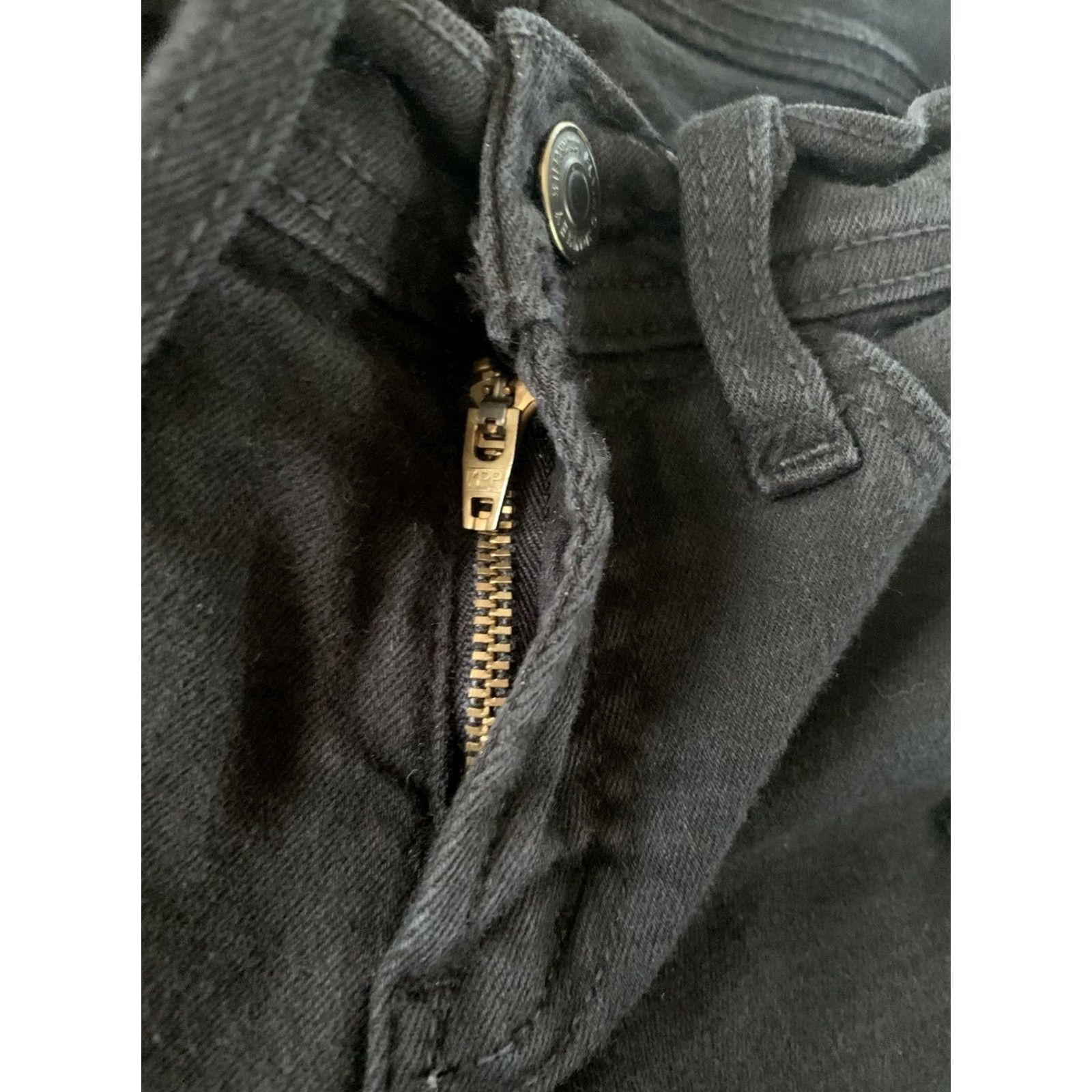 Vintage VINTAGE Flying Monkey Rose Embroidered Jeans Women’s 25x25 Black Floral Skinny Low Rise Size 42" / US 20 - 5 Thumbnail