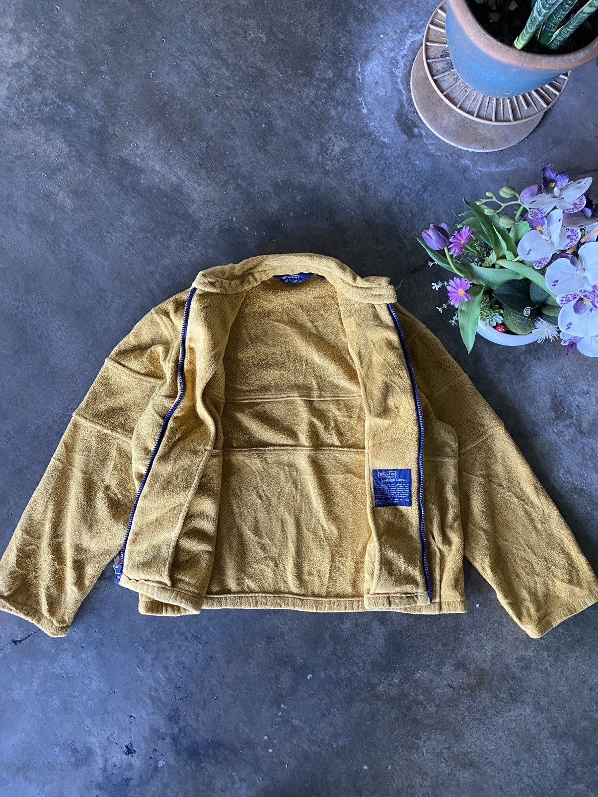 Polo Ralph Lauren VTG Mustard Polo Ralph Lauren Fleece Polartec faded Z4 Size US XL / EU 56 / 4 - 19 Thumbnail