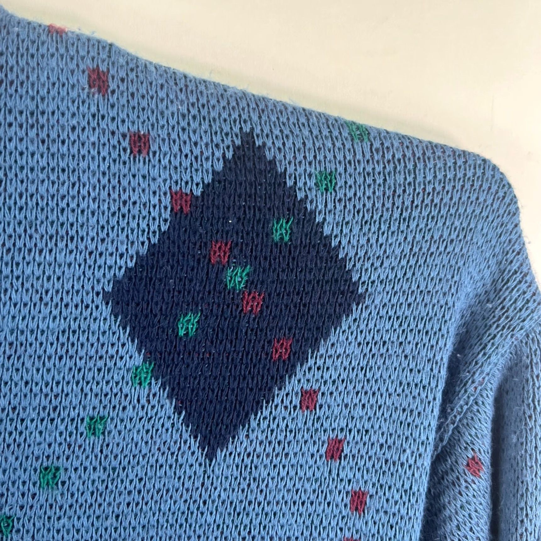 Vintage VINTAGE TownCraft V Neck Acrylic Sweater Mens Size L Blue Geometric Size US L / EU 52-54 / 3 - 2 Thumbnail