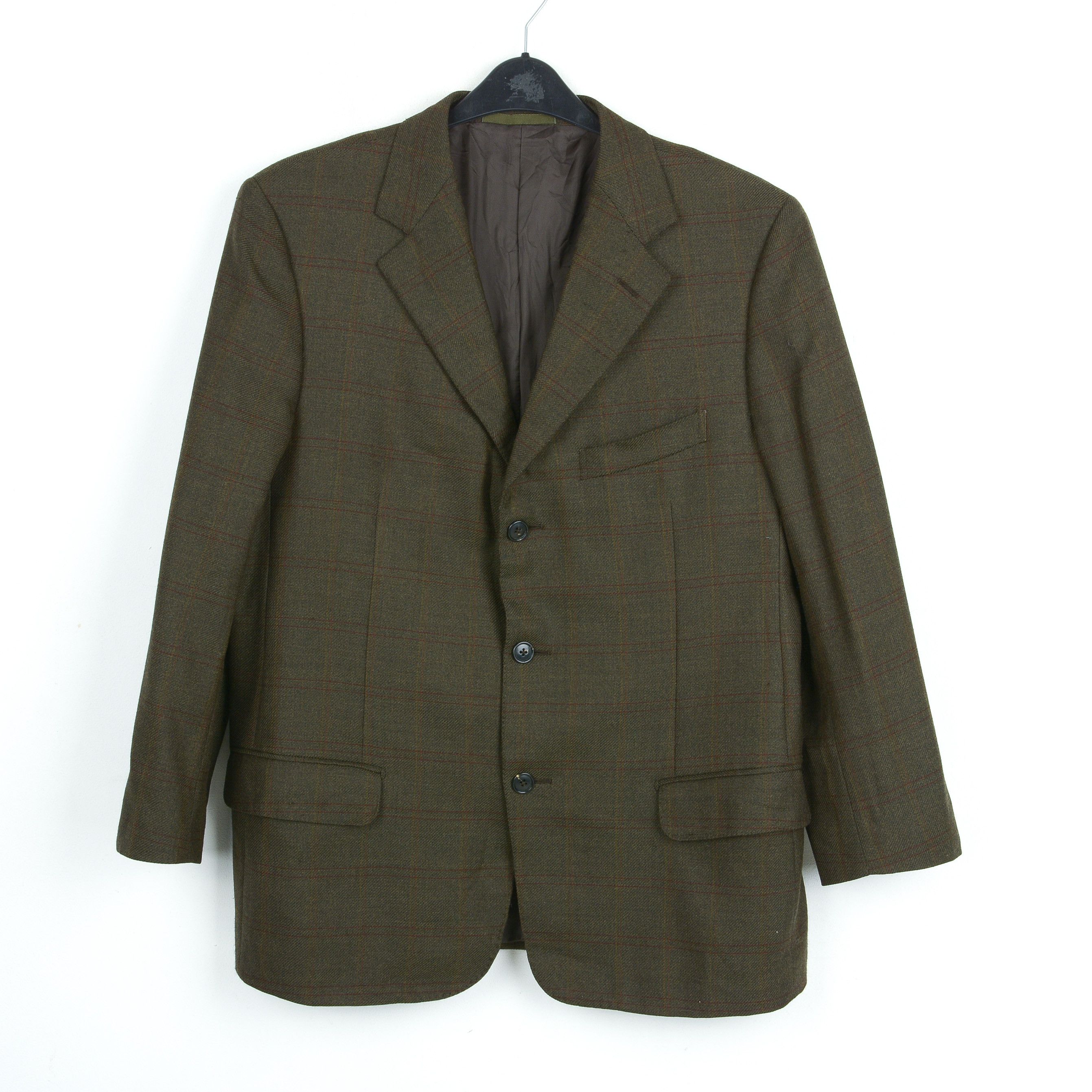 Ermenegildo Zegna Men Wool Blazer Check UK 44 US Jacket Plaid Coat EU 54 Size 44R - 1 Thumbnail