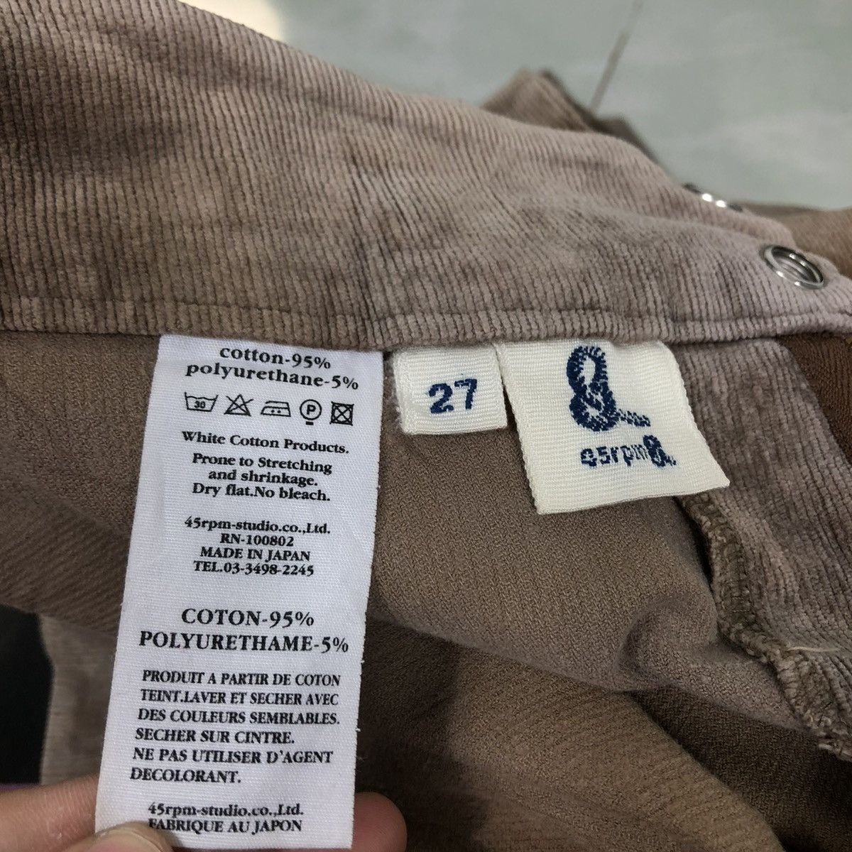 45rpm 🔥VINTAGE 45RPM MADE IN JAPAN CORDUROY PANTS Size US 27 - 14 Thumbnail