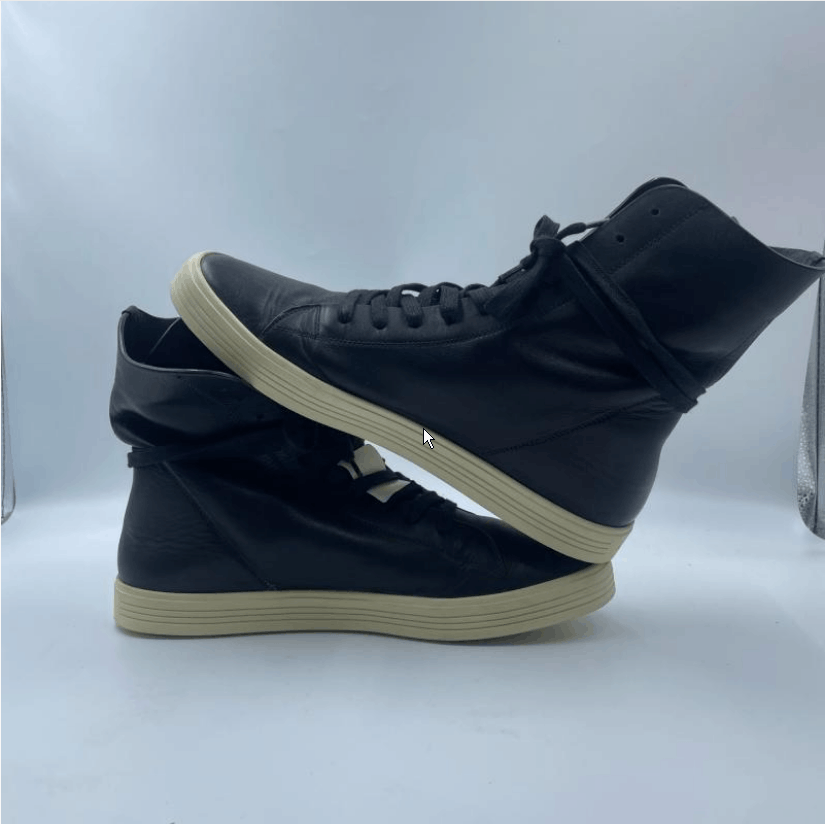 Rick Owens Rick Owens Black Leather High Top Sneakers Men's 42.5 Size US 9.5 / EU 42-43 - 6 Thumbnail