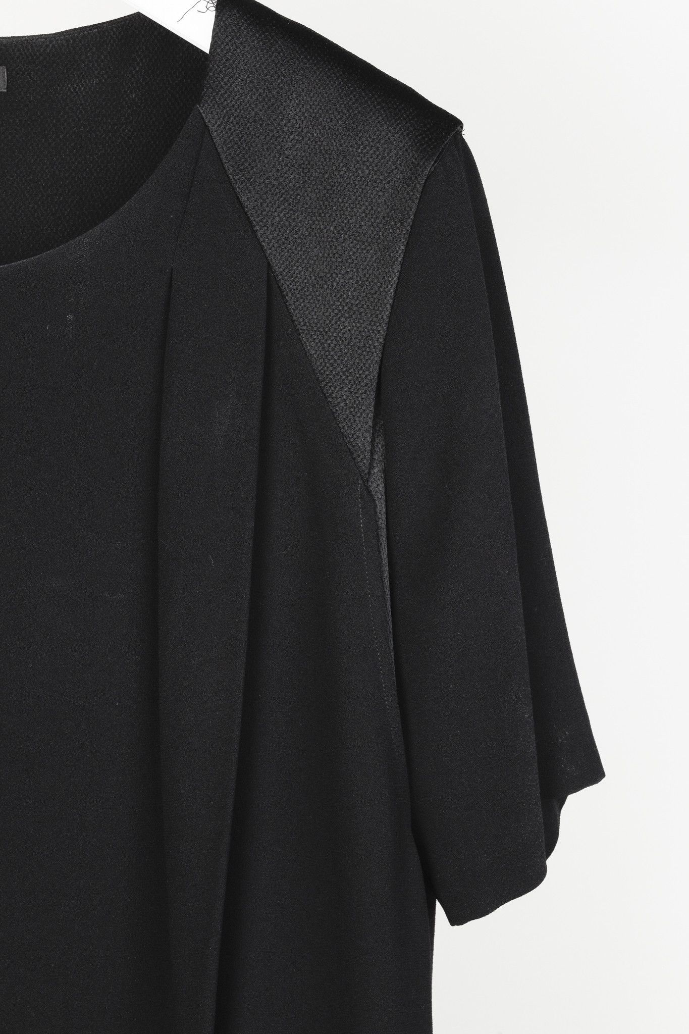 STRENESSE Strenesse Black Crepe and Satin Layered Shift Dress Size XL / US 12-14 / IT 48-50 - 5 Thumbnail