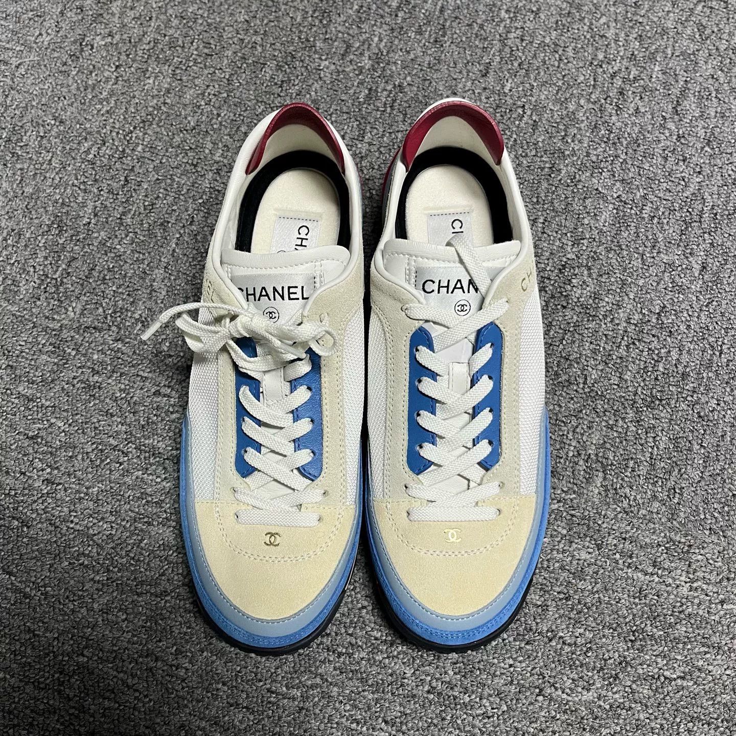Chanel Chanel Retro Blue Lowtop Sneakers us_7 Women Size US 7 / IT 37 - 1 Thumbnail