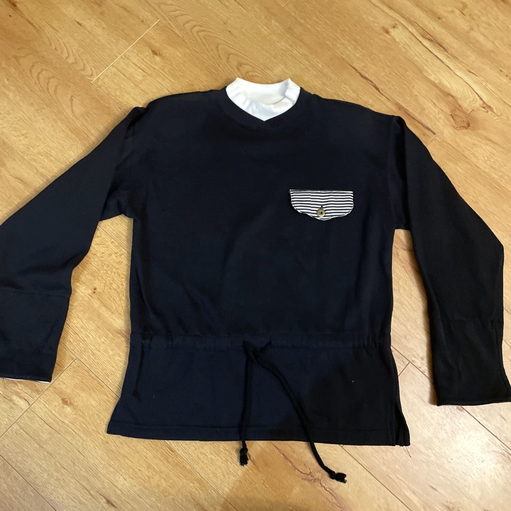 Vintage VINTAGE Chic Navy Sweatshirt Nautical Tie Waist Pocket Turtleneck Sweater USA S Mens Size S / US 4 / IT 40 - 4 Thumbnail