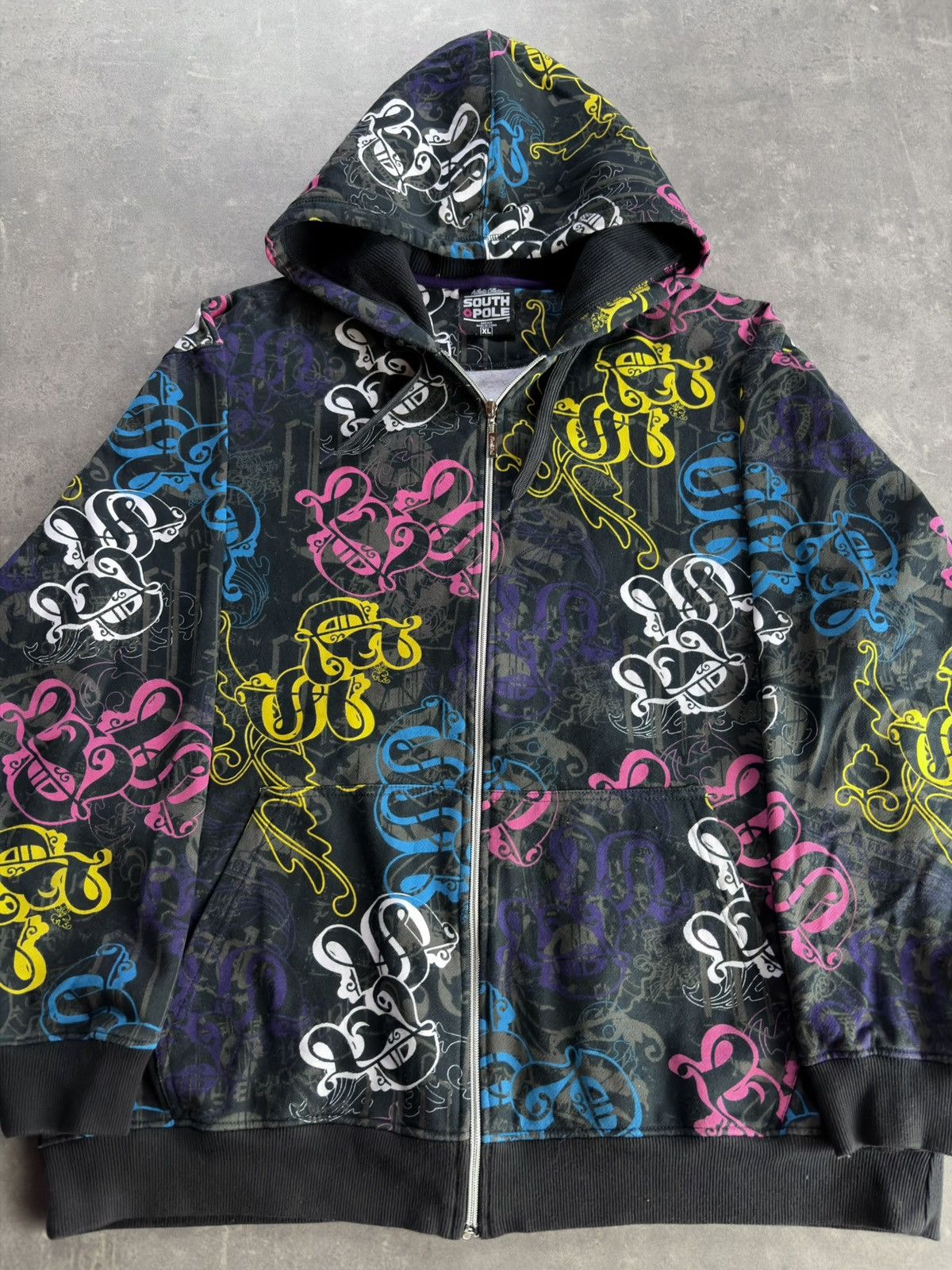 Southpole Southpole AOP Multilogo Baggy Printed Zip Hoodie XL XXL 00s Size US XL / EU 56 / 4 - 6 Thumbnail