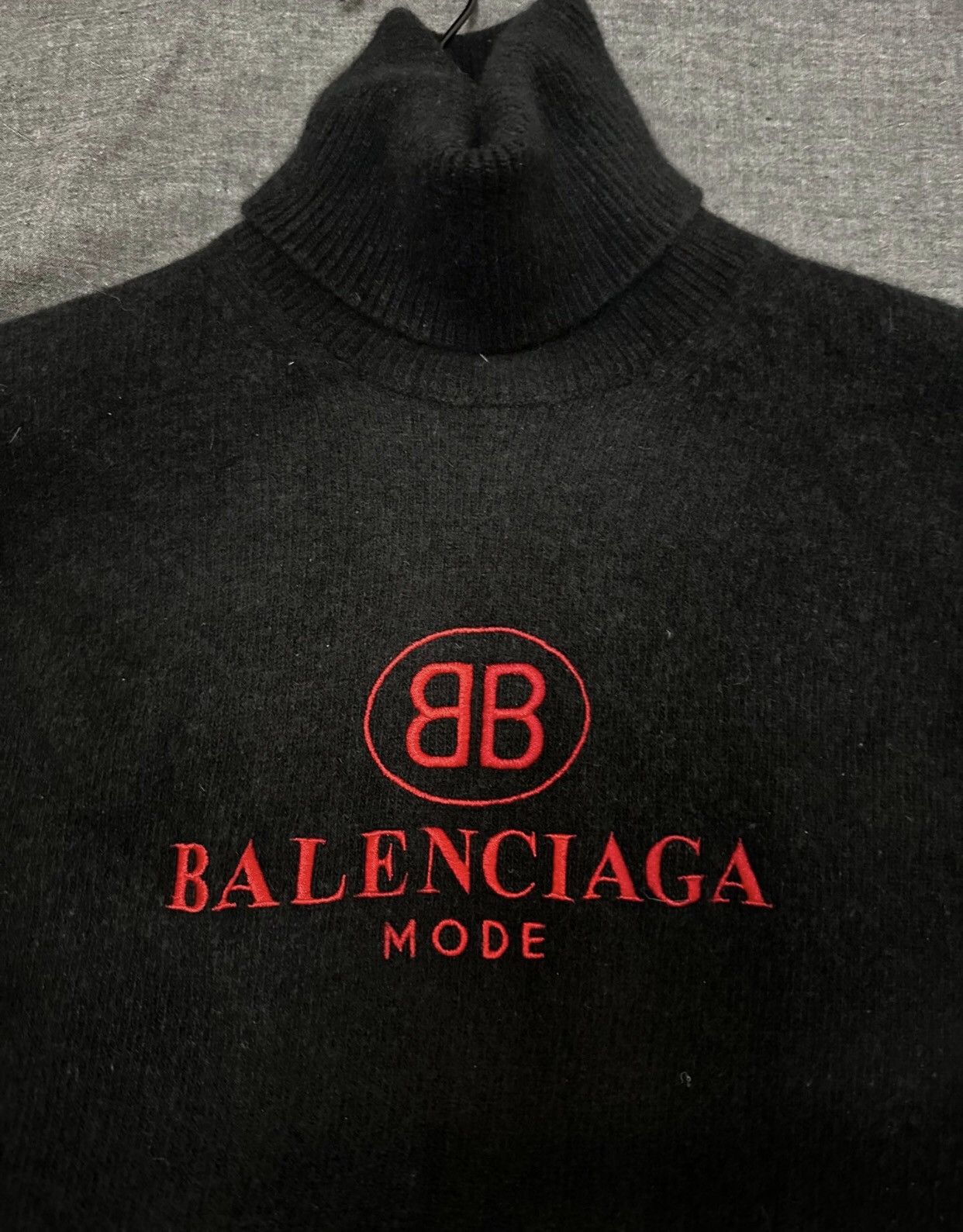 Balenciaga solid embroidered turtleneck sweater 2412-