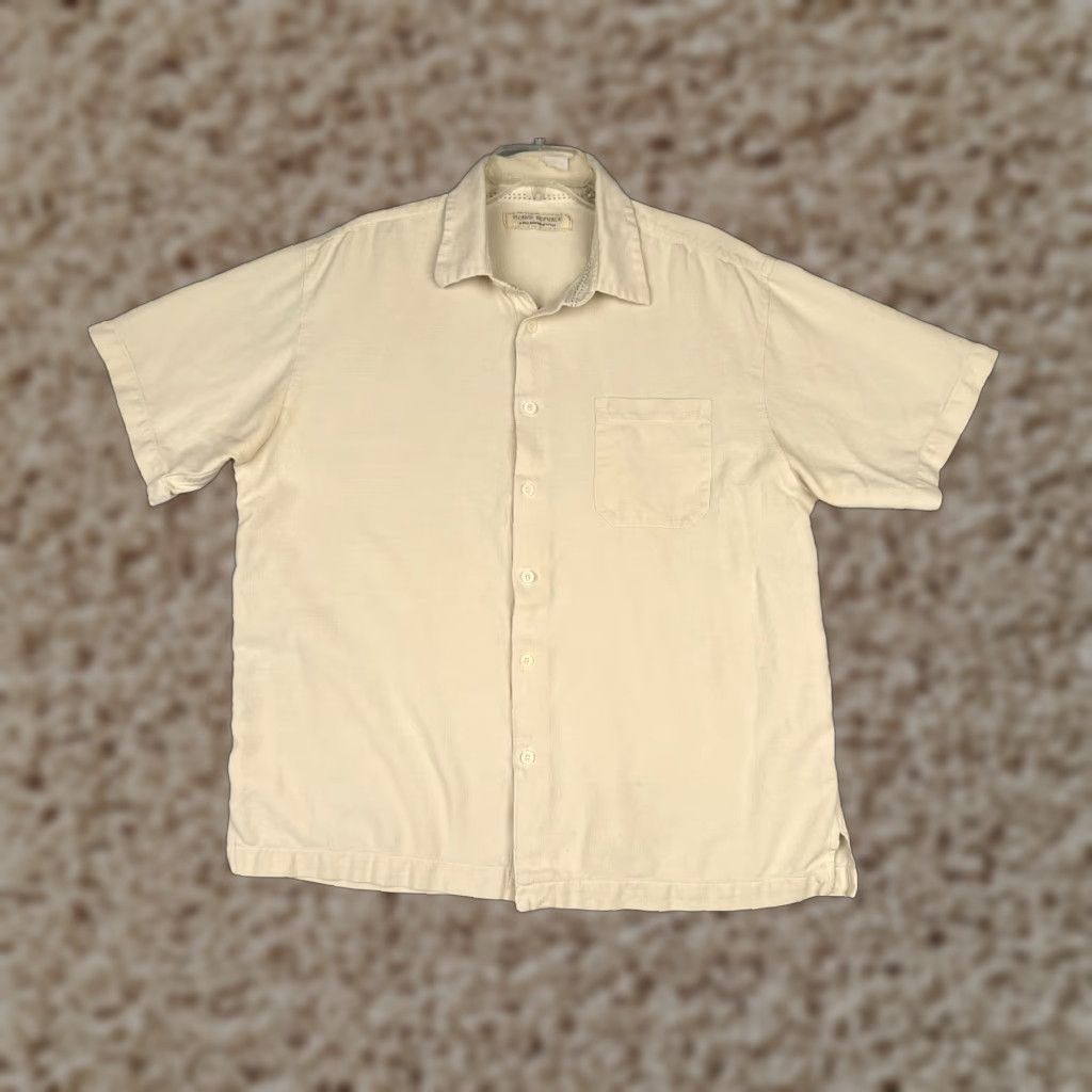 Vintage VINTAGE Island Republic Shirt Men XL Ivory Silk Button Hawaiian Short Slev READ Size US XL / EU 56 / 4 - 1 Thumbnail