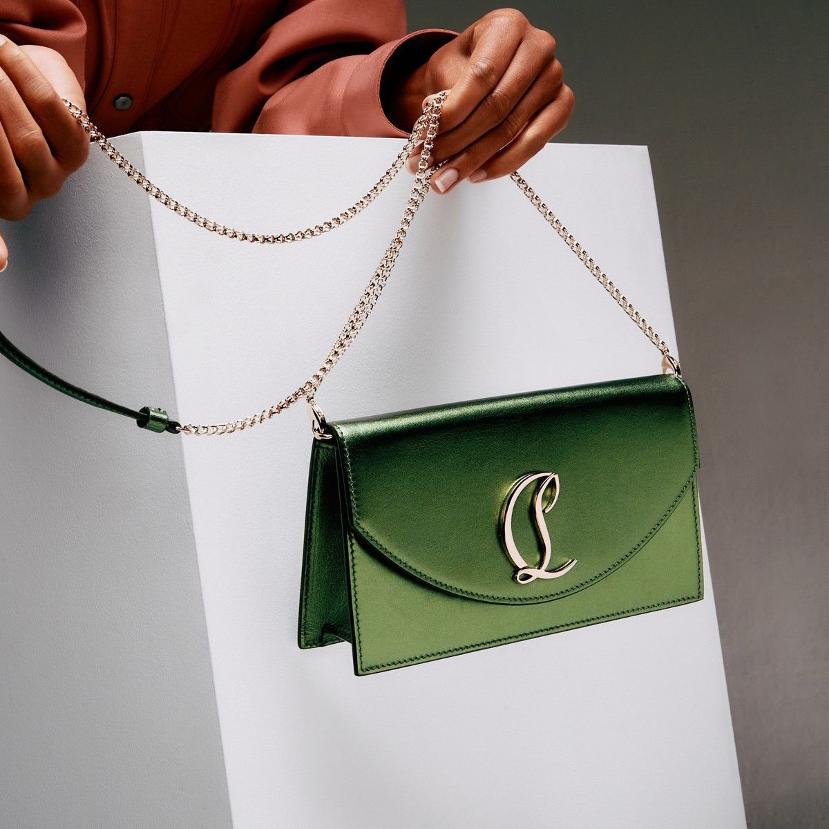 Christian Louboutin o1s1wg110125 Size:OS/ Loubi 54 Clutch Bag in Green Size ONE SIZE - 6 Thumbnail