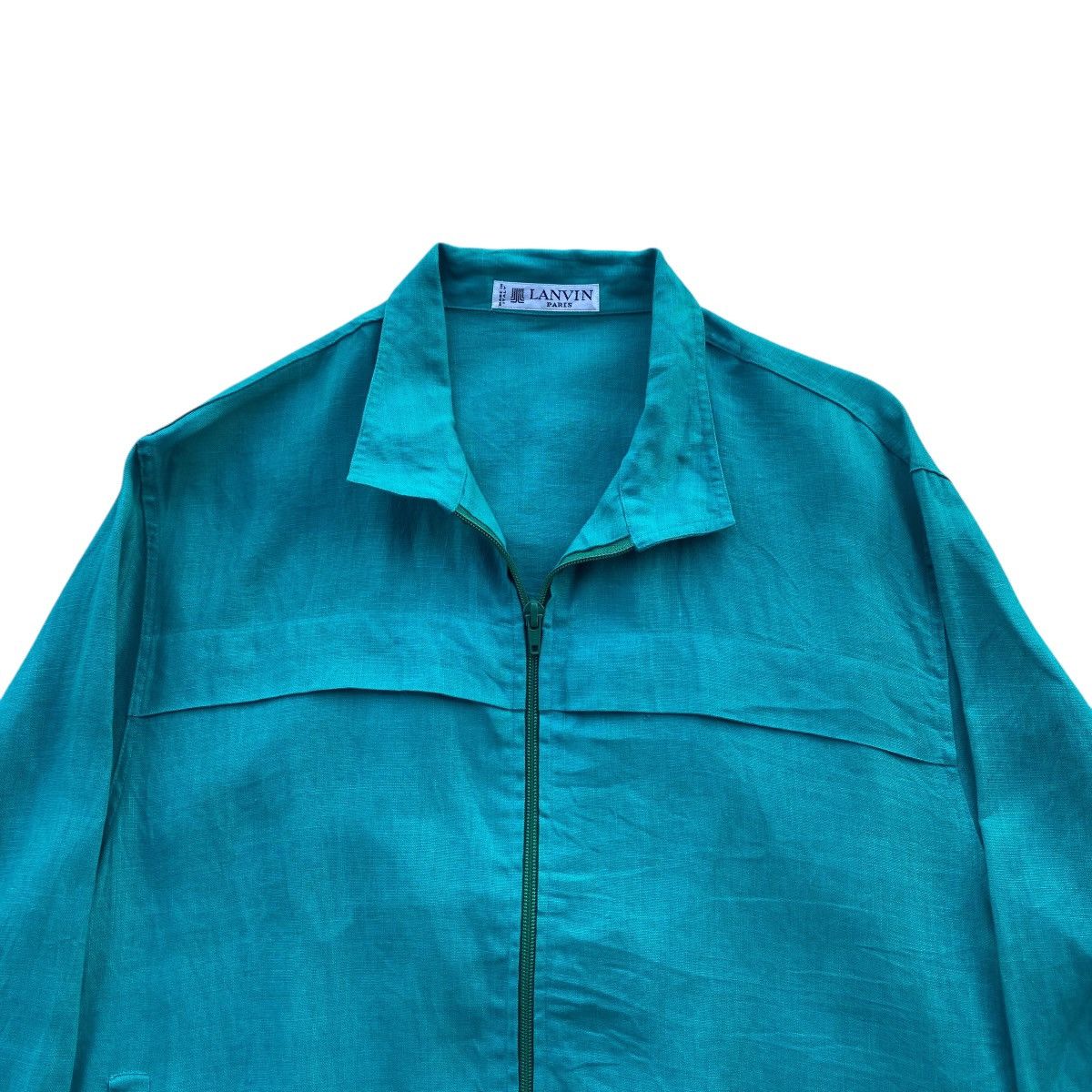 Lanvin ‼️LAST DROP‼️Lanvin Paris Linen Zip Jacket Teal Green Vintage Size US M / EU 48-50 / 2 - 3 Thumbnail