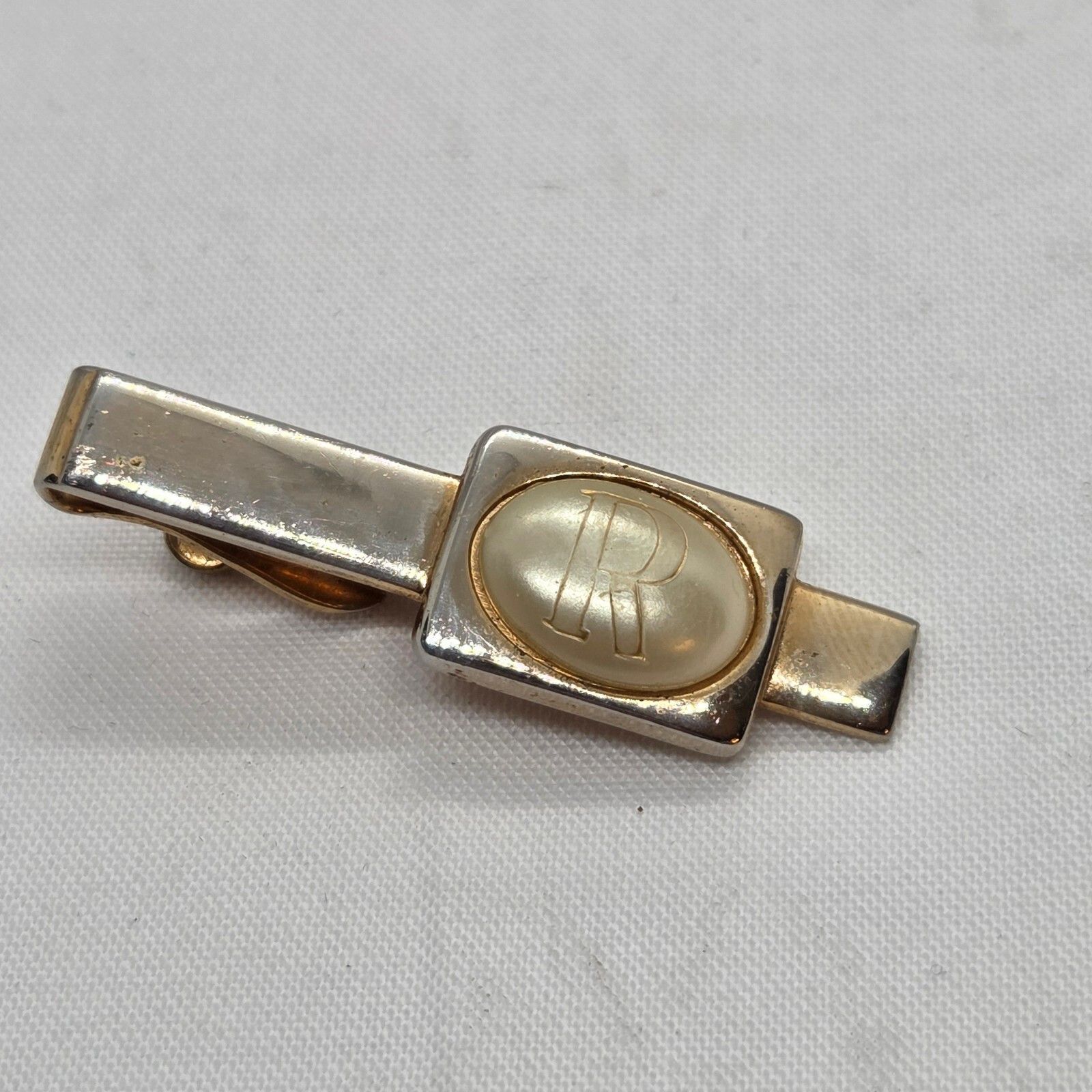 Vintage Swank Mop "R" Carved Tie Bar, Men's — image 3 of 6