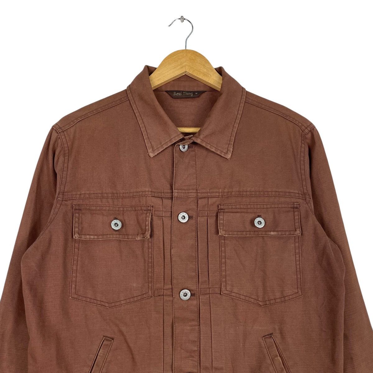 20471120 × Hysteric Glamour × Japanese Brand 💥REAL THING TRUCKER RICH BROWN JACKET Size US M / EU 48-50 / 2 - 2 Thumbnail