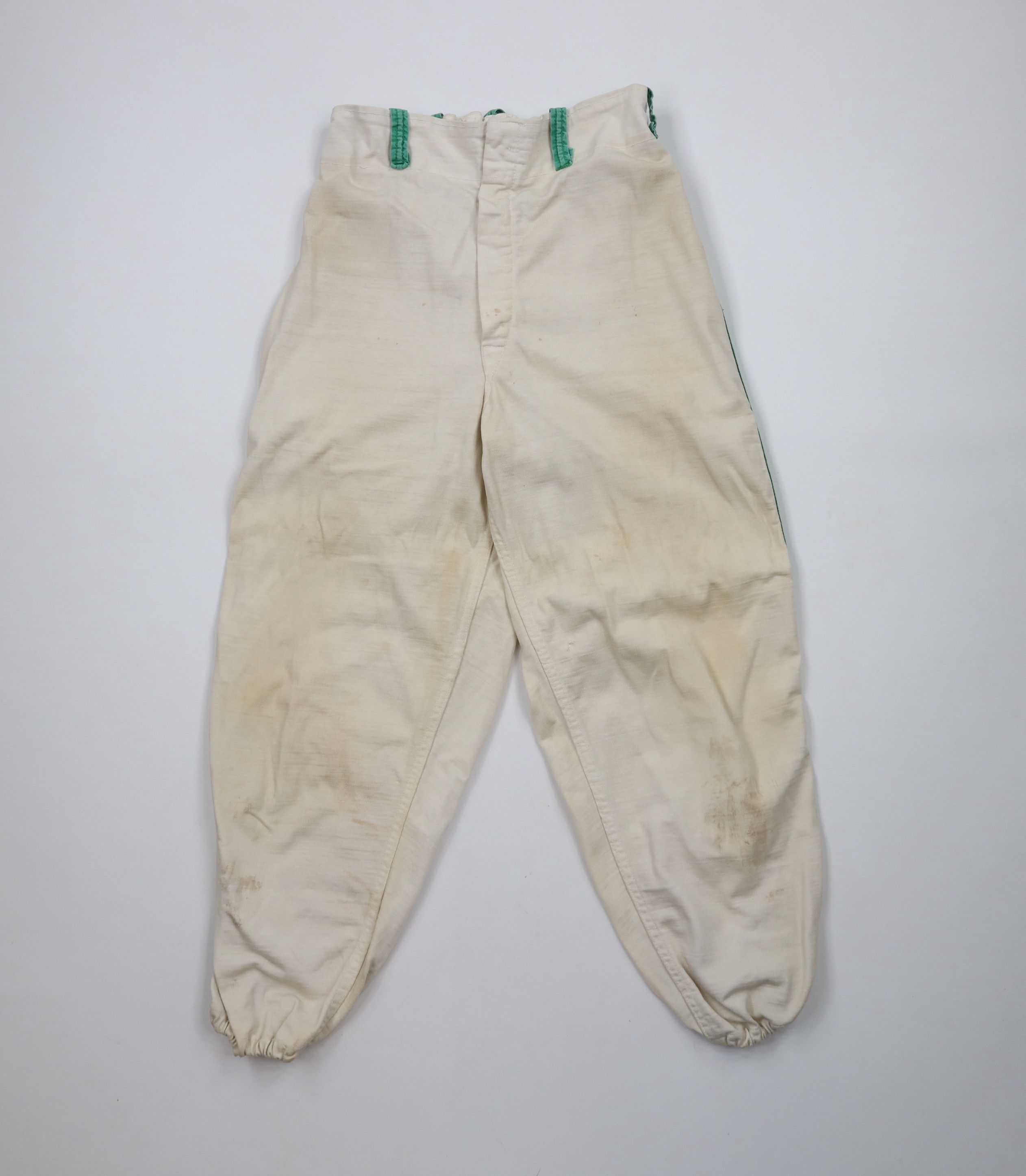 Vintage Vintage 40s 50s Baseball Uniform Pants White Green USA Size US 34 / EU 50 - 1 Thumbnail