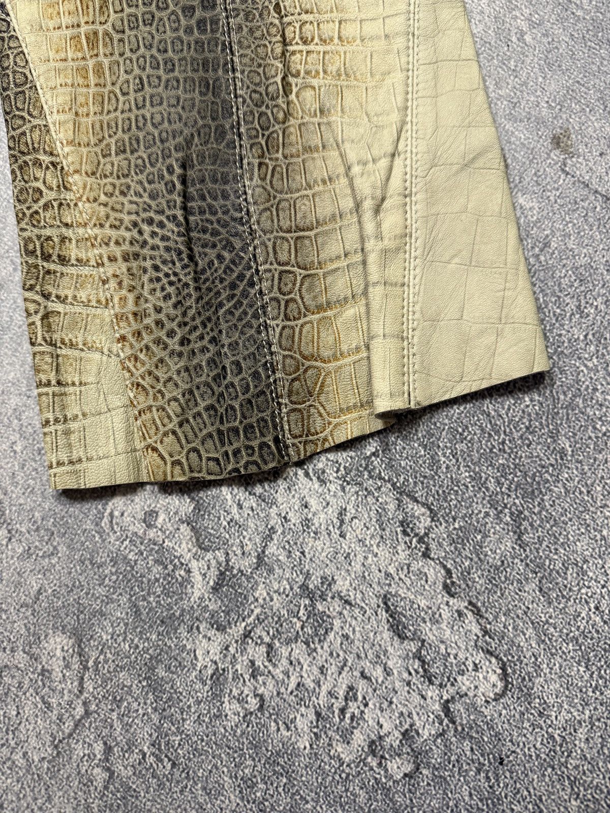 Other Corpo Nove Crocodile Embossed Leather Trousers Beige Brown Size 34" / US 12 / IT 48 - 13 Thumbnail