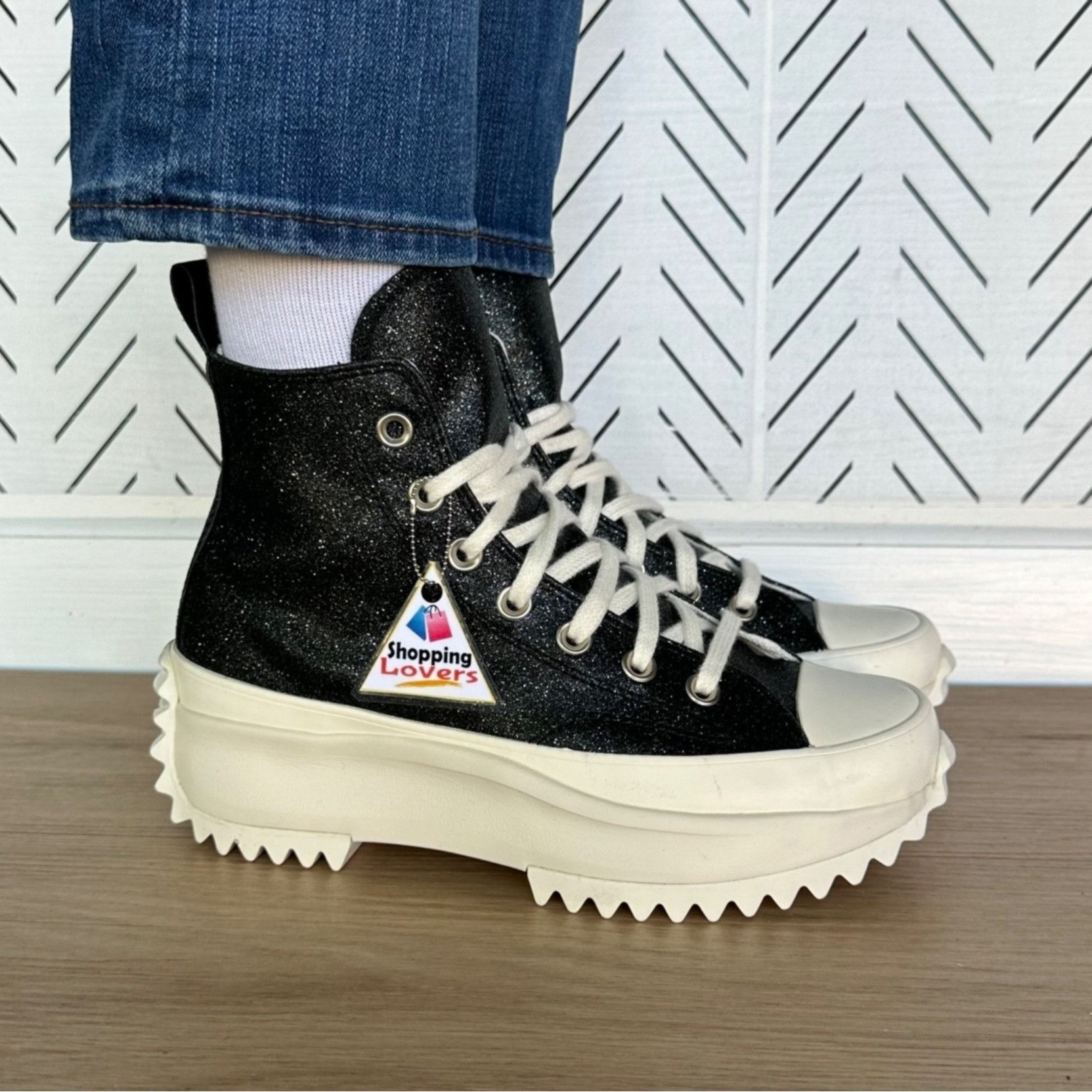 Converse ⭐Rare Converse Run Star Hike Hi Platform Glitter 7 Womens Sh Size US 7 / IT 37 - 3 Thumbnail