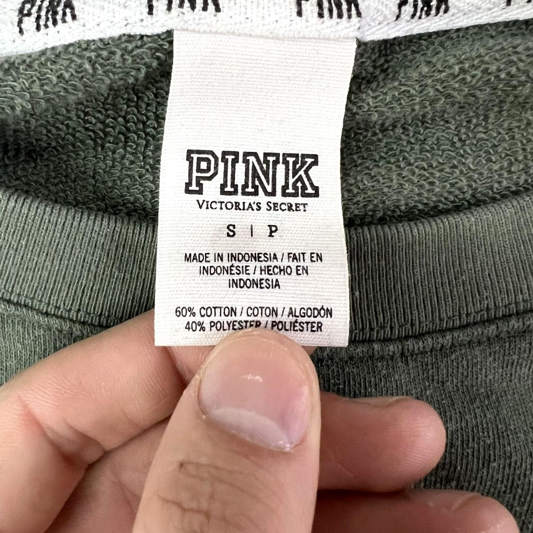 Vintage PINK Victoria'S Secret Womens Small Green Dog Logo Sweatshirt Size S / US 4 / IT 40 - 2 Thumbnail