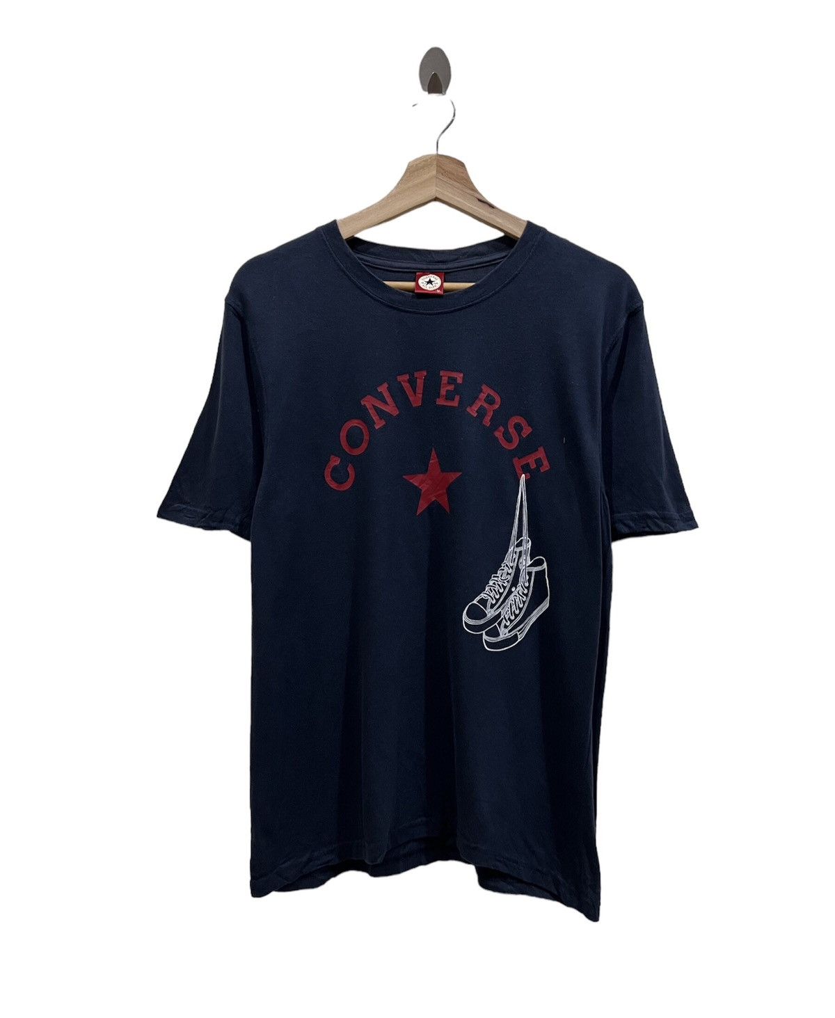 image of Converse Spell Out Tshirt in Blue Black, Men's (Size Medium)