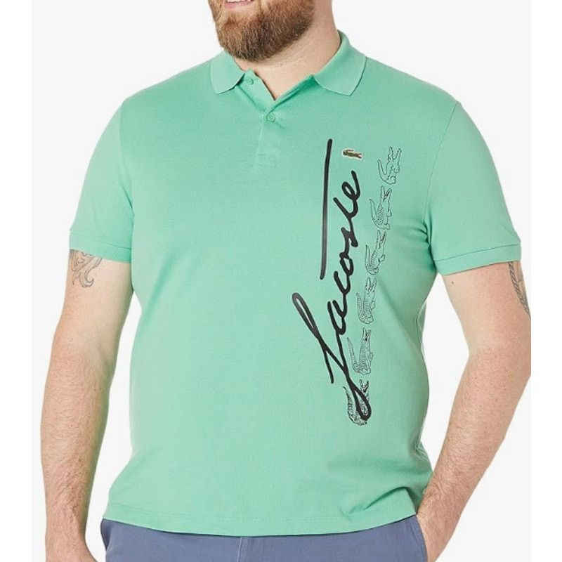 Lacoste Lacoste Men's Regular Fit Signature Cotton Polo Green 4XL Size US XXL / EU 58 / 5 - 1 Thumbnail