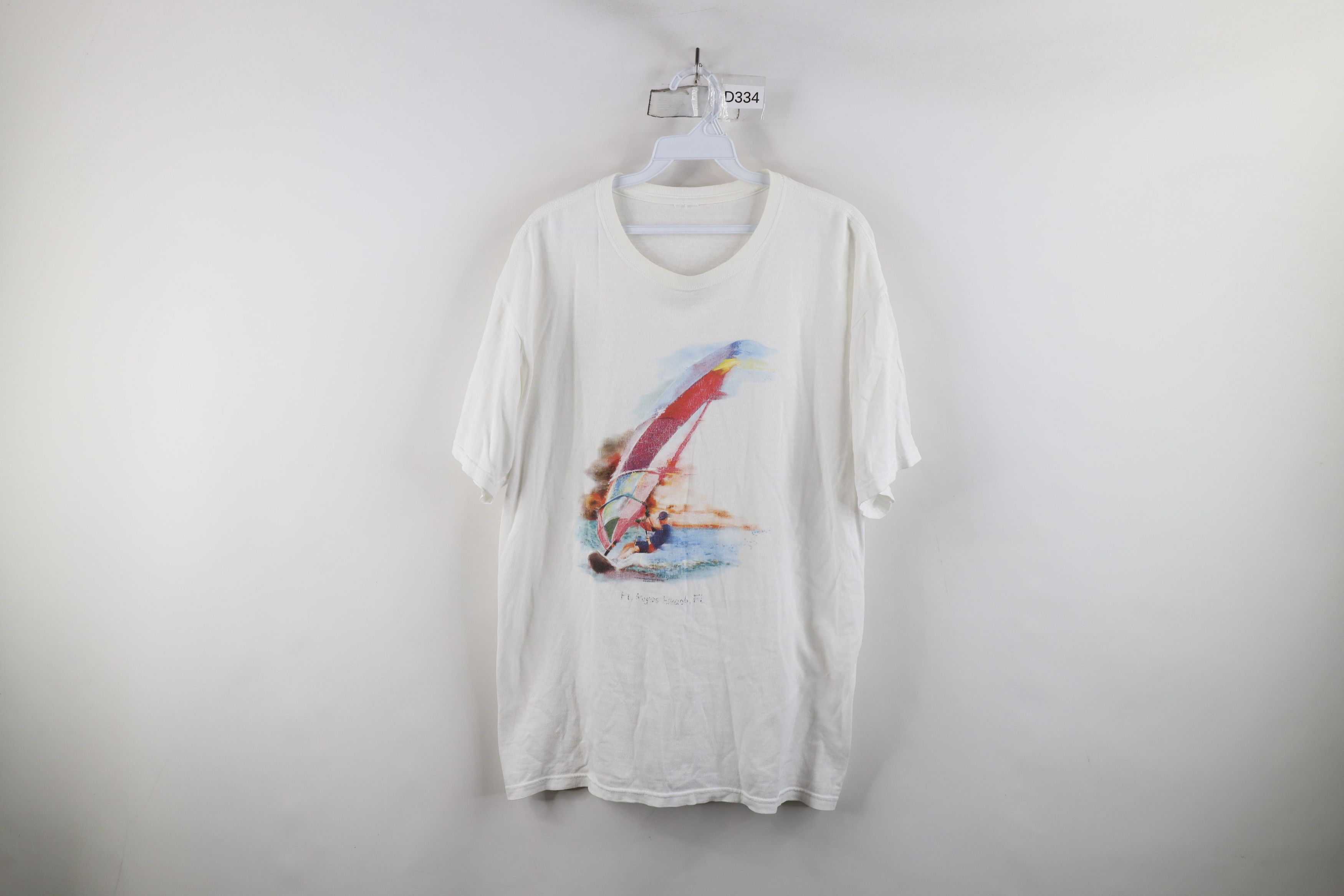 Vintage Vintage 90s Streetwear Ft Myers Beach Wind Surf T-Shirt Size US L / EU 52-54 / 3 - 1 Thumbnail