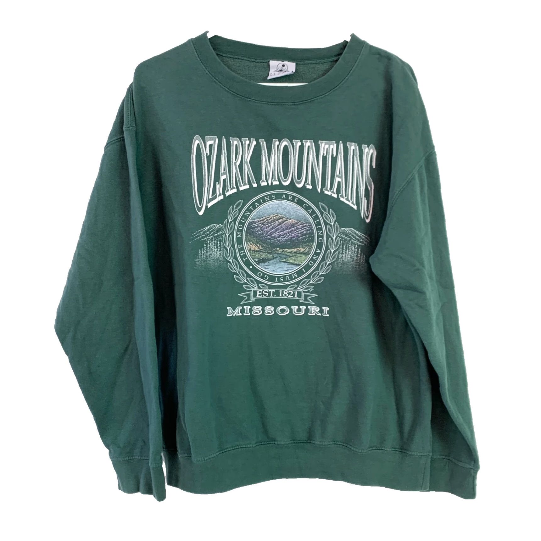 Vintage VINTAGE Prairie Mountain Shirt Adults XL Green Nature 90s Missouri Ozark Mountains Graphic Print Crew Neck Cotton Blend All Seasons Men Size US XL / EU 56 / 4 - 2 Thumbnail