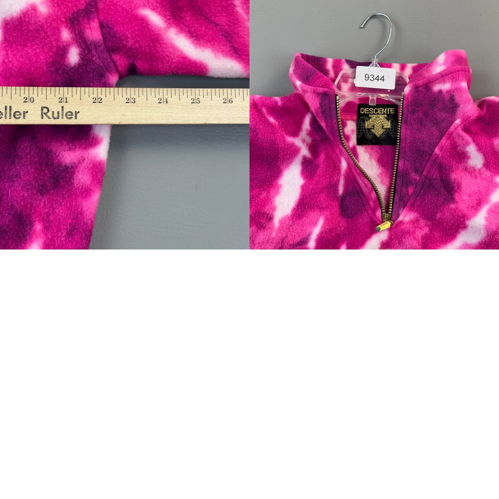 Pinko VINTAGE Descente Jacket Women's M Pink Tie Dye Fleece 1/4 Zip Pullover 90s Size M / US 6-8 / IT 42-44 - 10 Thumbnail