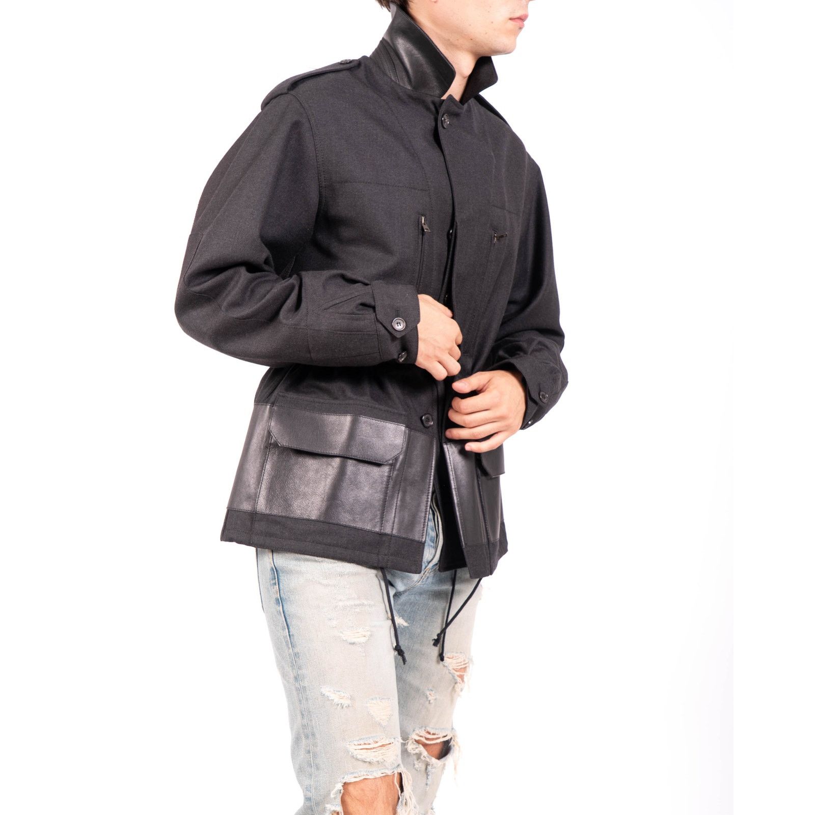Berluti FW18 Oversized Military Jacket in Black Cotton Size US M / EU 48-50 / 2 - 9 Thumbnail