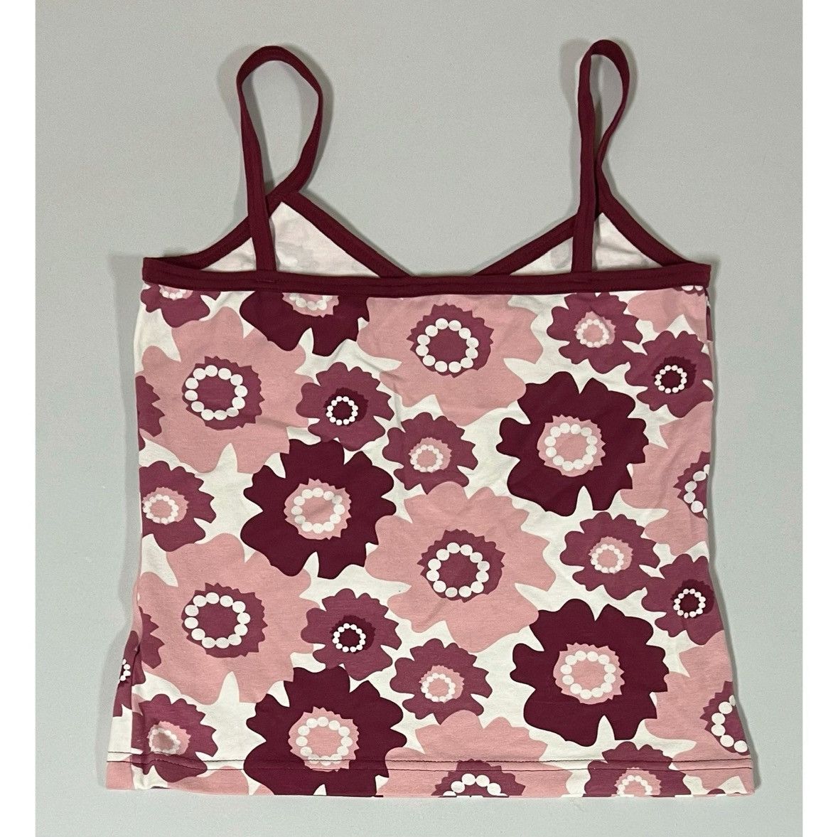 Vintage Pink Floral Graphic Cami Camisole Tank Top Shirt Size 8 🌸✨ Size S / US 4 / IT 40 - 3 Thumbnail
