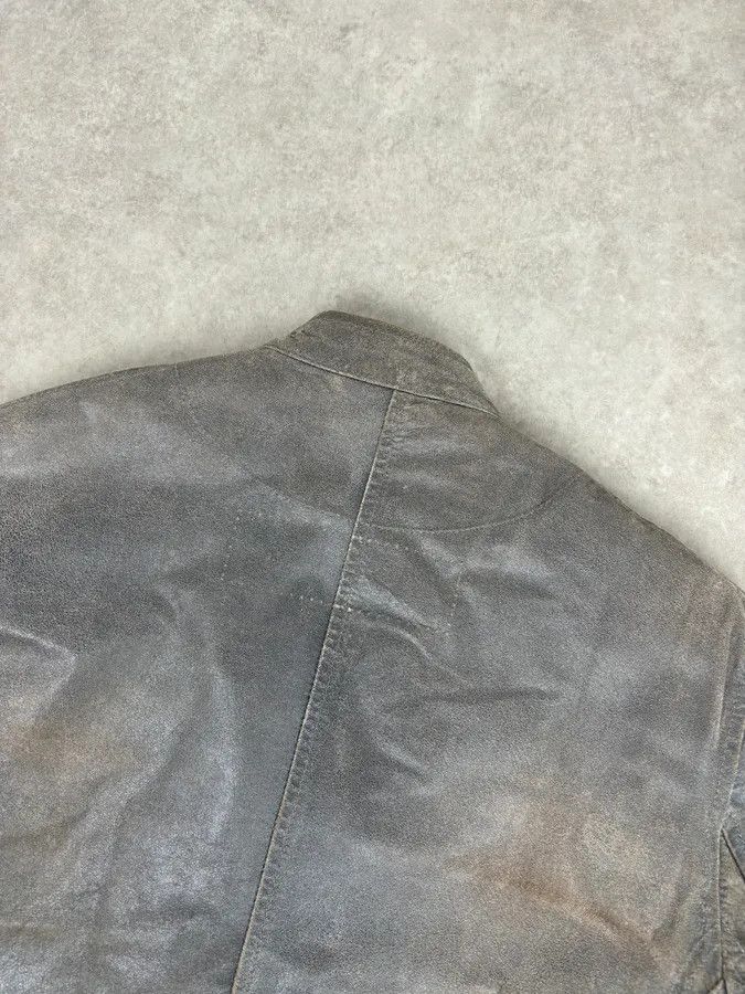 Dolce & Gabbana 1990s Dolce & Gabbana Avant-Garde Grey Moto Leather Jacket Size US L / EU 52-54 / 3 - 7 Thumbnail