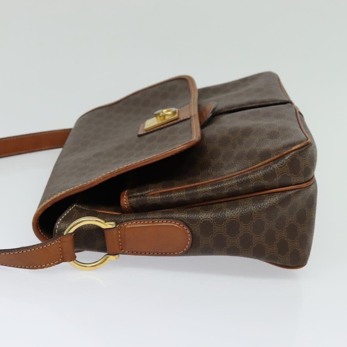 Celine CELINE Macadam Canvas Shoulder Bag Pvc Leather Brown Gold Size ONE SIZE - 4 Thumbnail