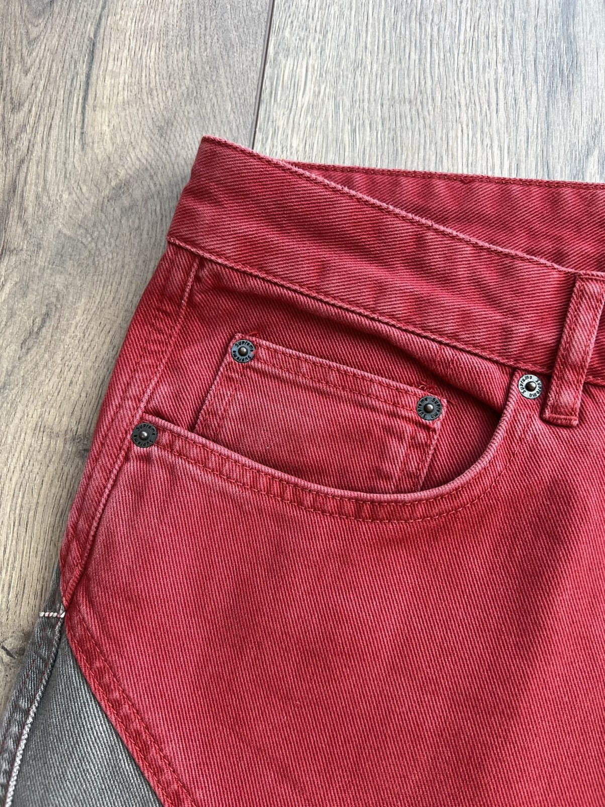 Supreme Supreme 2-Tone Paneled Denim Jeans “Red” 32 Size US 32 / EU 48 - 7 Thumbnail