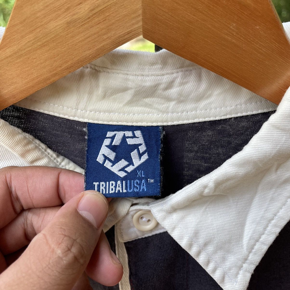 Tribal Streetwear × Vintage 🔥Vintage Tribal Skateboard Striped Polos Rugby Shirts Size US L / EU 52-54 / 3 - 10 Thumbnail