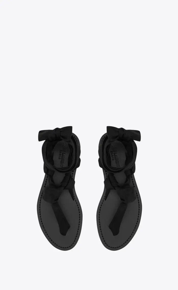 Saint Laurent Paris o1b1hav110325 732384 Nolan Sandals in Jersey in Black Size US 6 / IT 36 - 2 Thumbnail