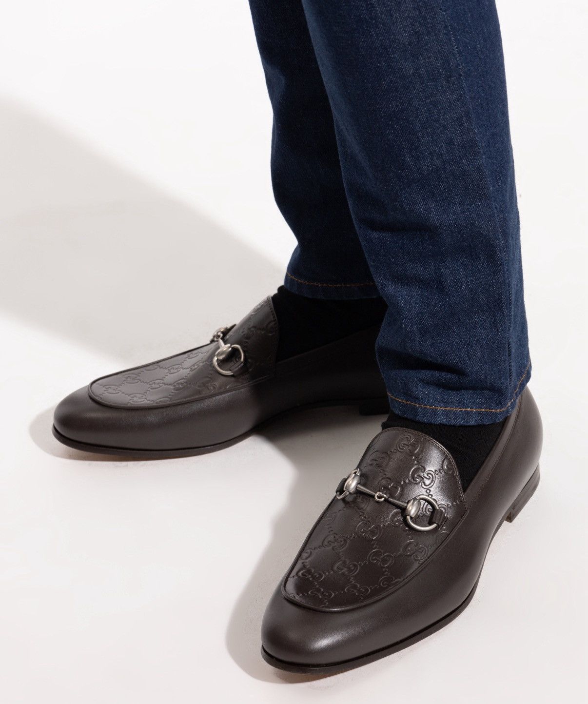 Gucci Gucci Brown Leather GG Embossed Horsebit Loafers - Size 7UK Size US 8 / EU 41 - 8 Thumbnail