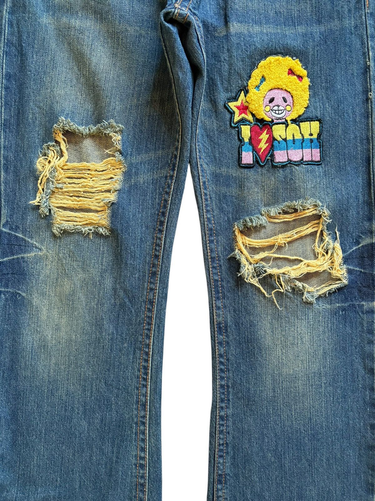 Japanese Brand Vintage Japanese Brand Rusty Mud Wash Embroidery Loose Jeans Size 31" - 5 Thumbnail