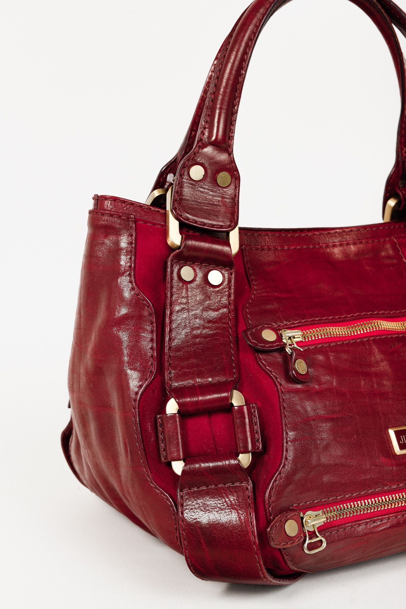Jimmy Choo Jimmy Choo Mahala Red Slouchy Leather & Suede Shoulder Bag Size ONE SIZE - 7 Thumbnail