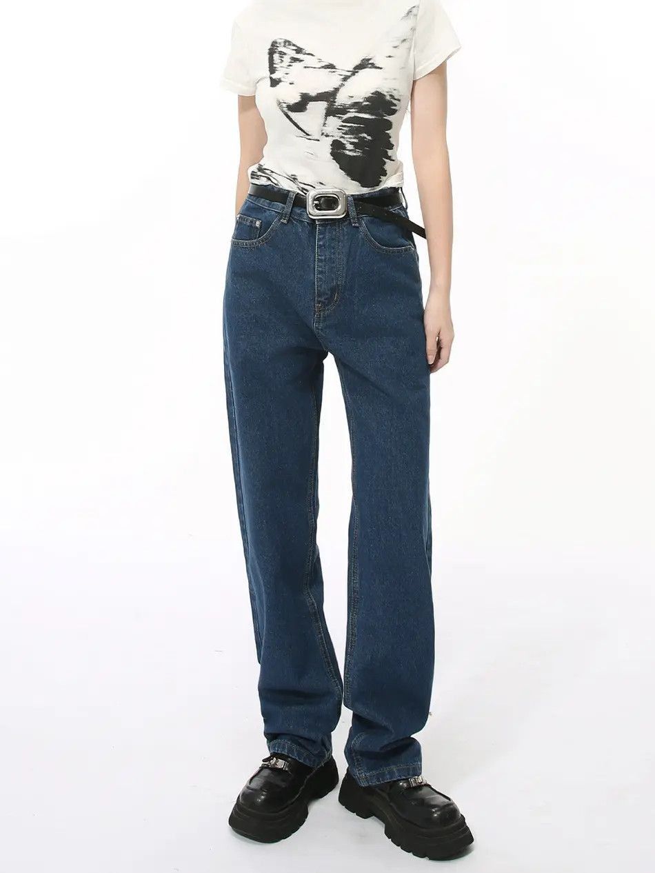 Japanese Brand Retro loose straight leg high street jeans Size US 32 / EU 48 - 6 Thumbnail