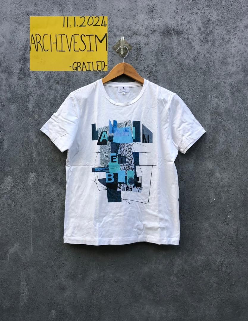 Lanvin Lanvin Abstrac News Paper Logo Tee Size US M / EU 48-50 / 2 - 2 Thumbnail
