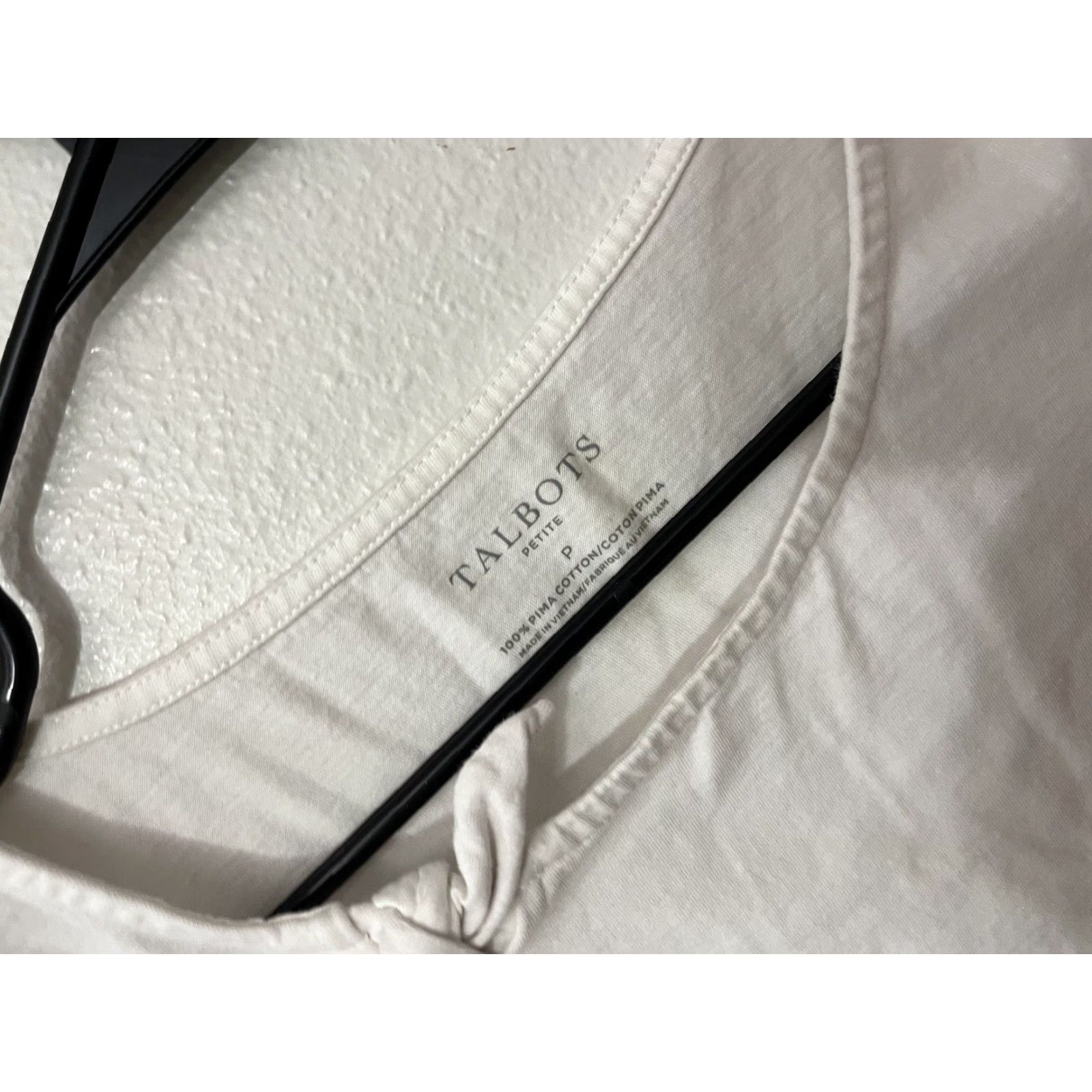 Talbots Talbots T-Shirt Women Short Sleeve 100% Cotton White Solid Petites P Crew Neck Basic Casual" Size XXS / US 00 / IT 34 - 2 Thumbnail