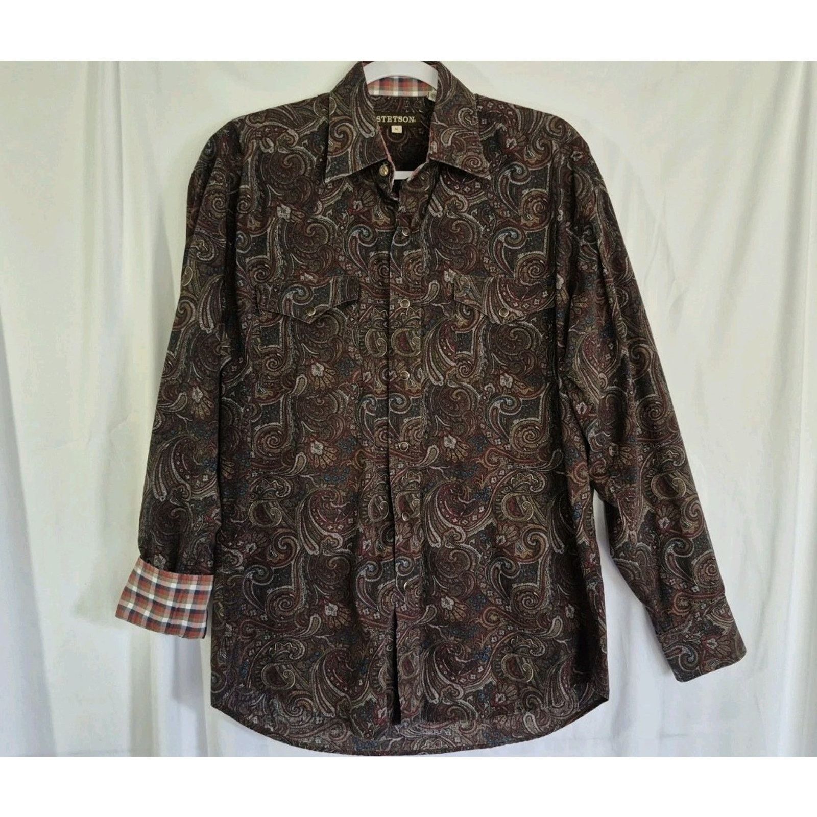 Stetson Stetson Mens Paisley Pearl Snap Western Cowboy Shirt Medium Size US M / EU 48-50 / 2 - 2 Thumbnail