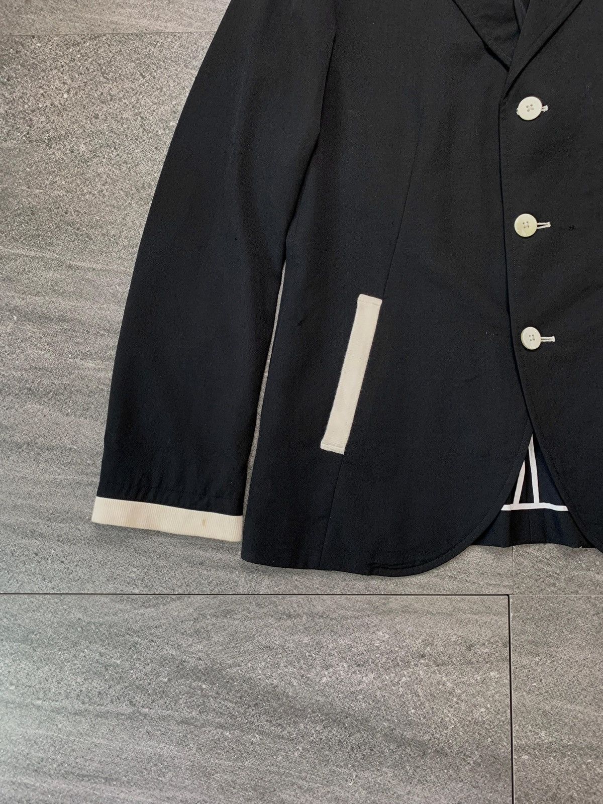 Yohji Yamamoto FREE TAX! SAMPLE Wool Contrast Blazer Jacket Size 48R - 4 Thumbnail