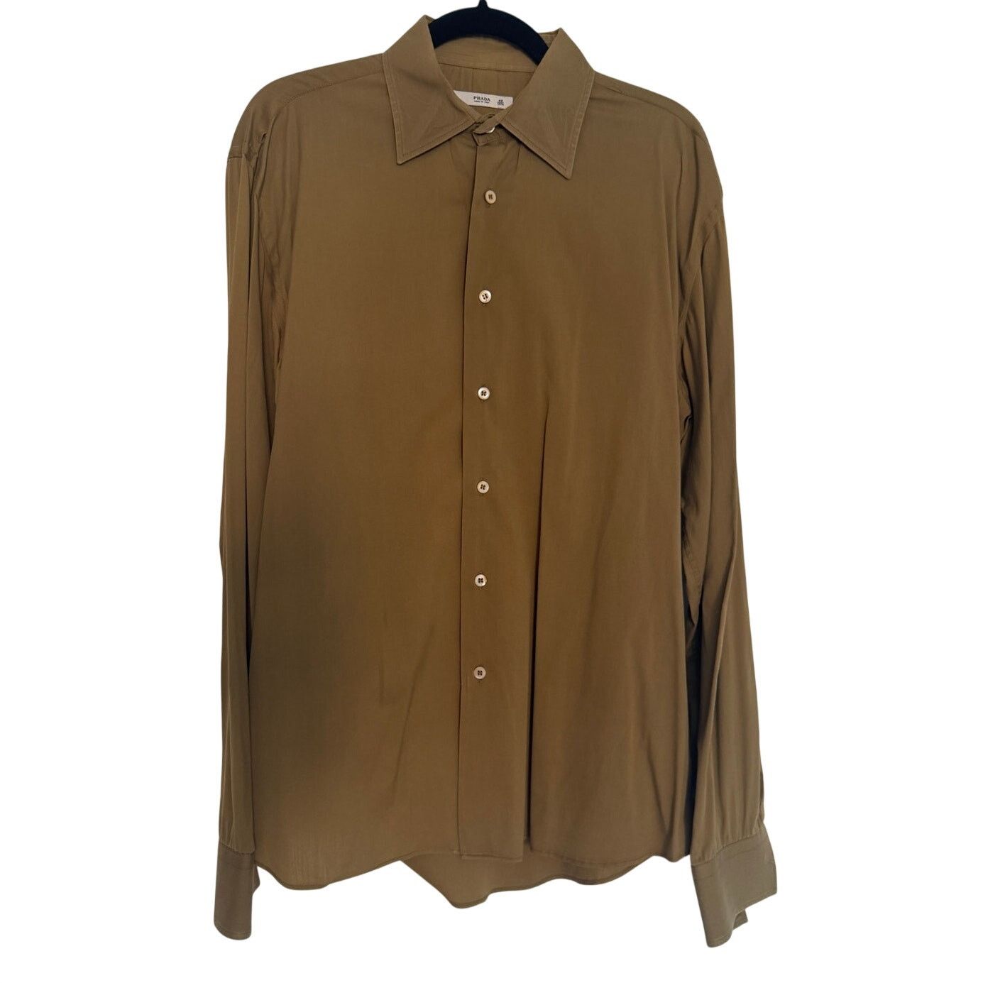 Prada Prada Tobacco Brown Button Down Shirt Size US L / EU 52-54 / 3 - 1 Thumbnail