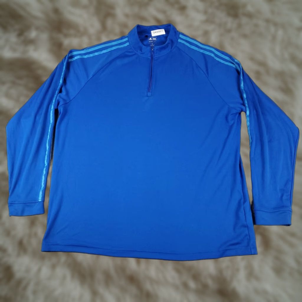 Adidas Adidas Sweater Mens XL Blue 1/4 Zip Pullover Casual Knit Size US XL / EU 56 / 4 - 1 Thumbnail