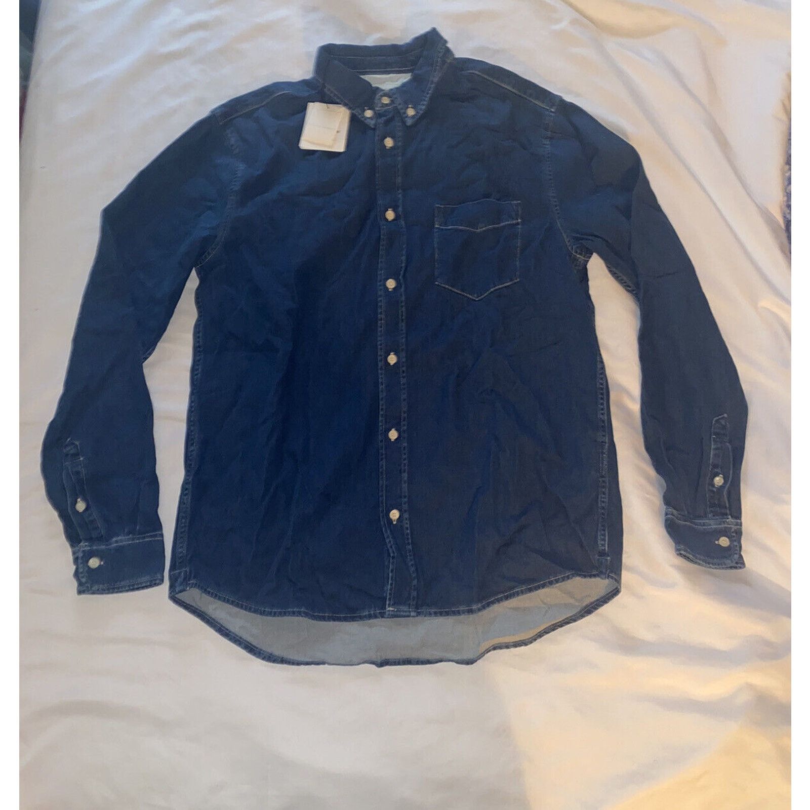 Sandro NWT SANDRO Paris Twill Blue Cotton Denim Shirt Size Small Size US S / EU 44-46 / 1 - 2 Thumbnail